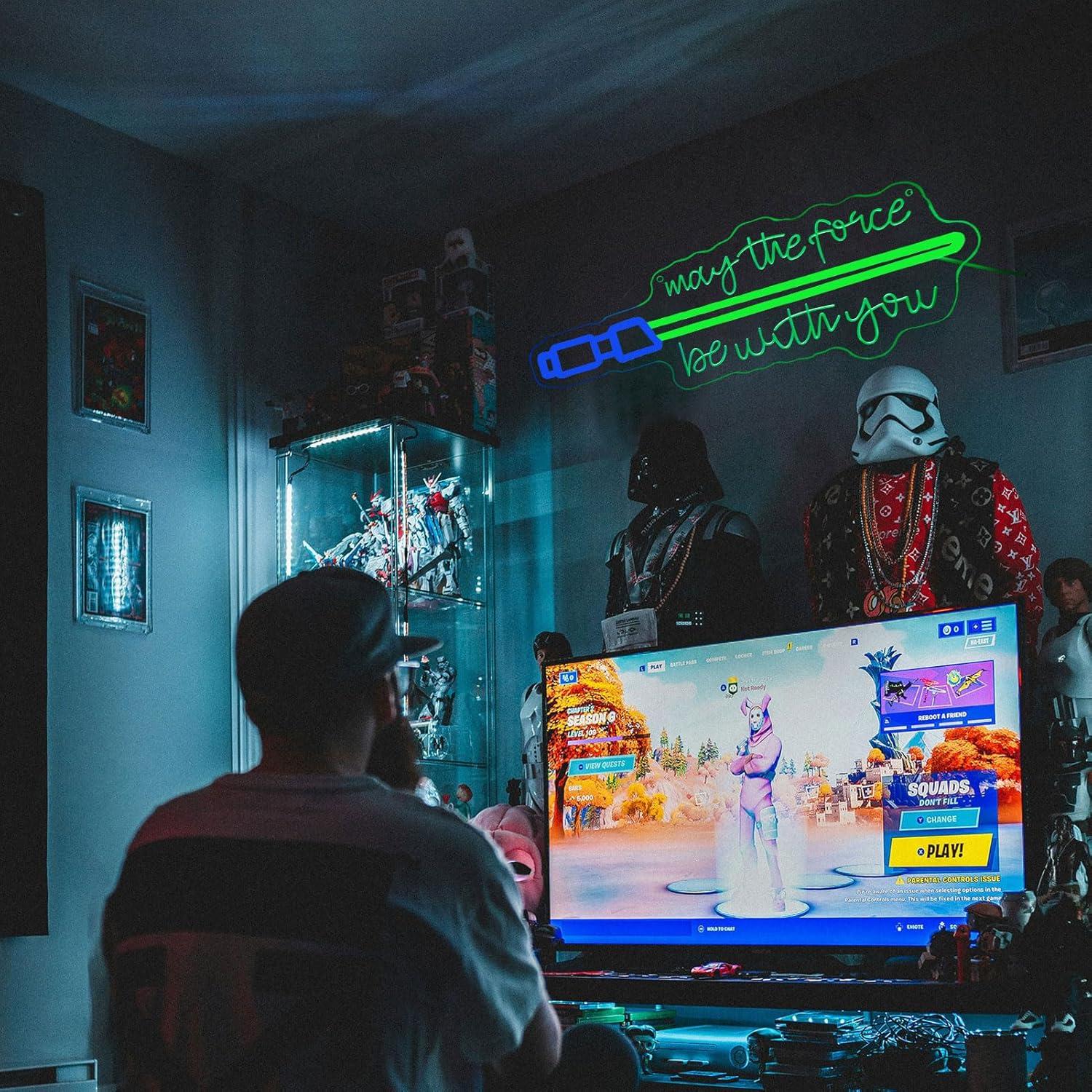 Luz de neón LED Pinlangdou Que la Fuerza te Acompañe 40x25cm