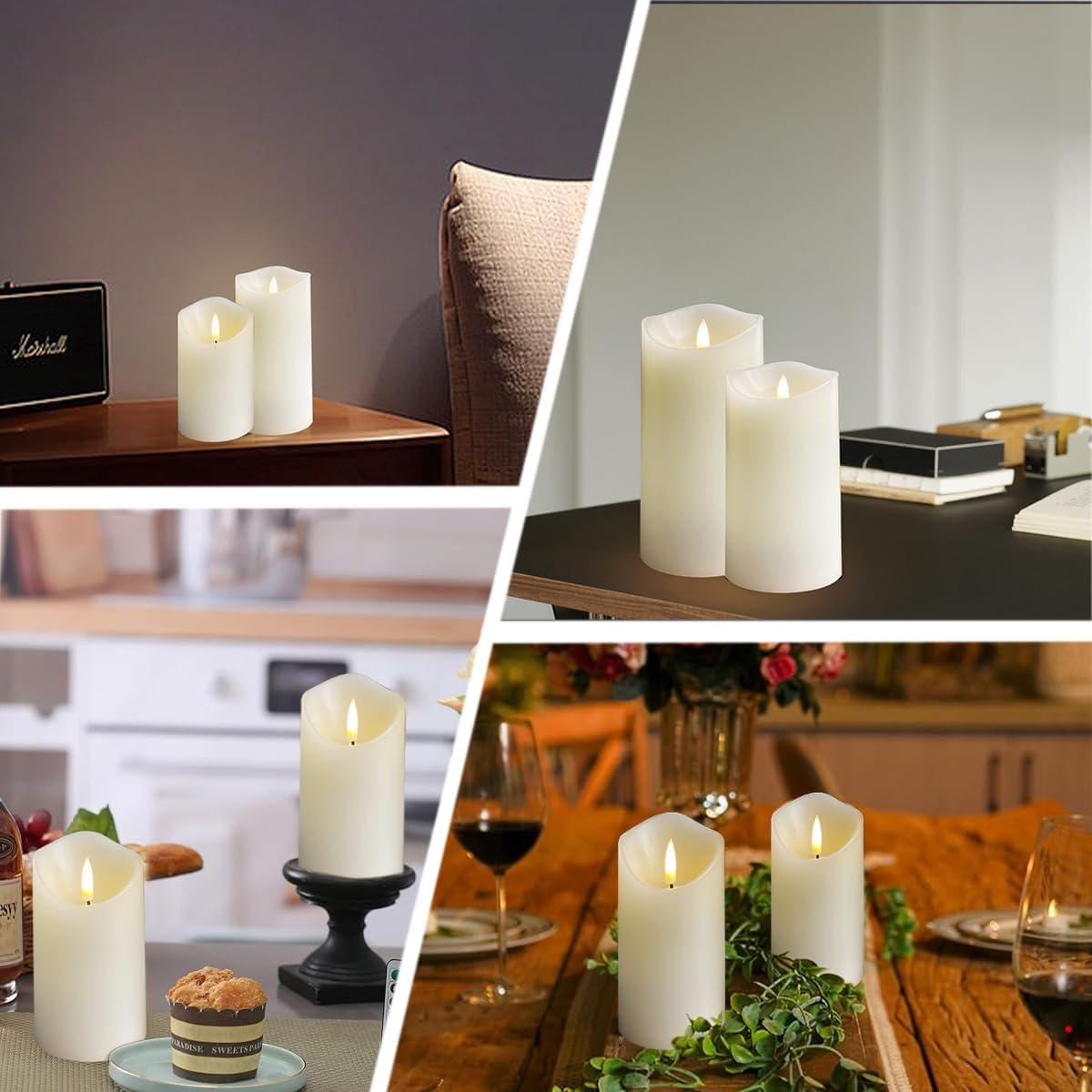 Juego de Velas LED Recargables Sin Llama LEDHOLYT 3 Piezas