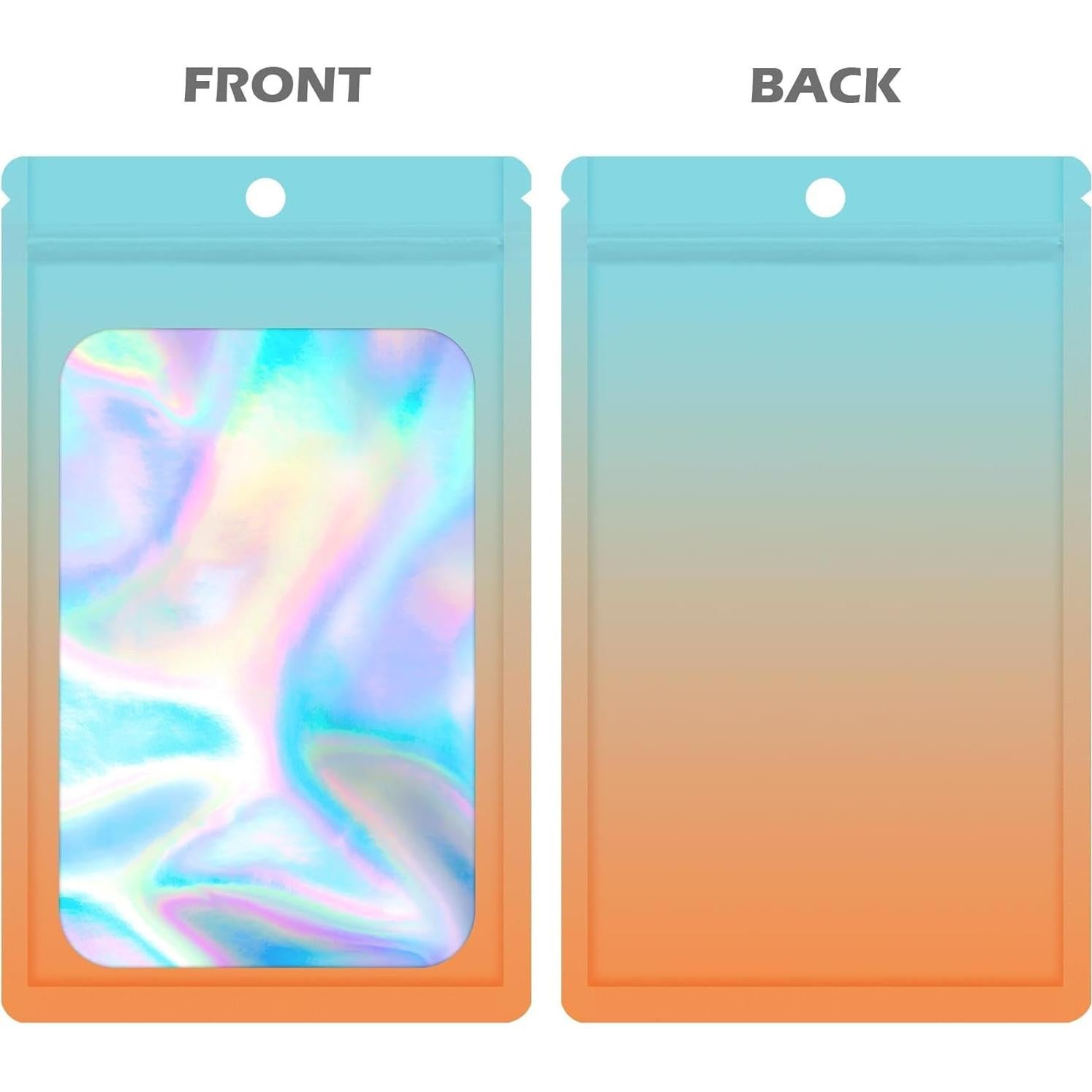 Paquete de 100 Bolsas Holográficas Mylar EgticLive 7x11 cm