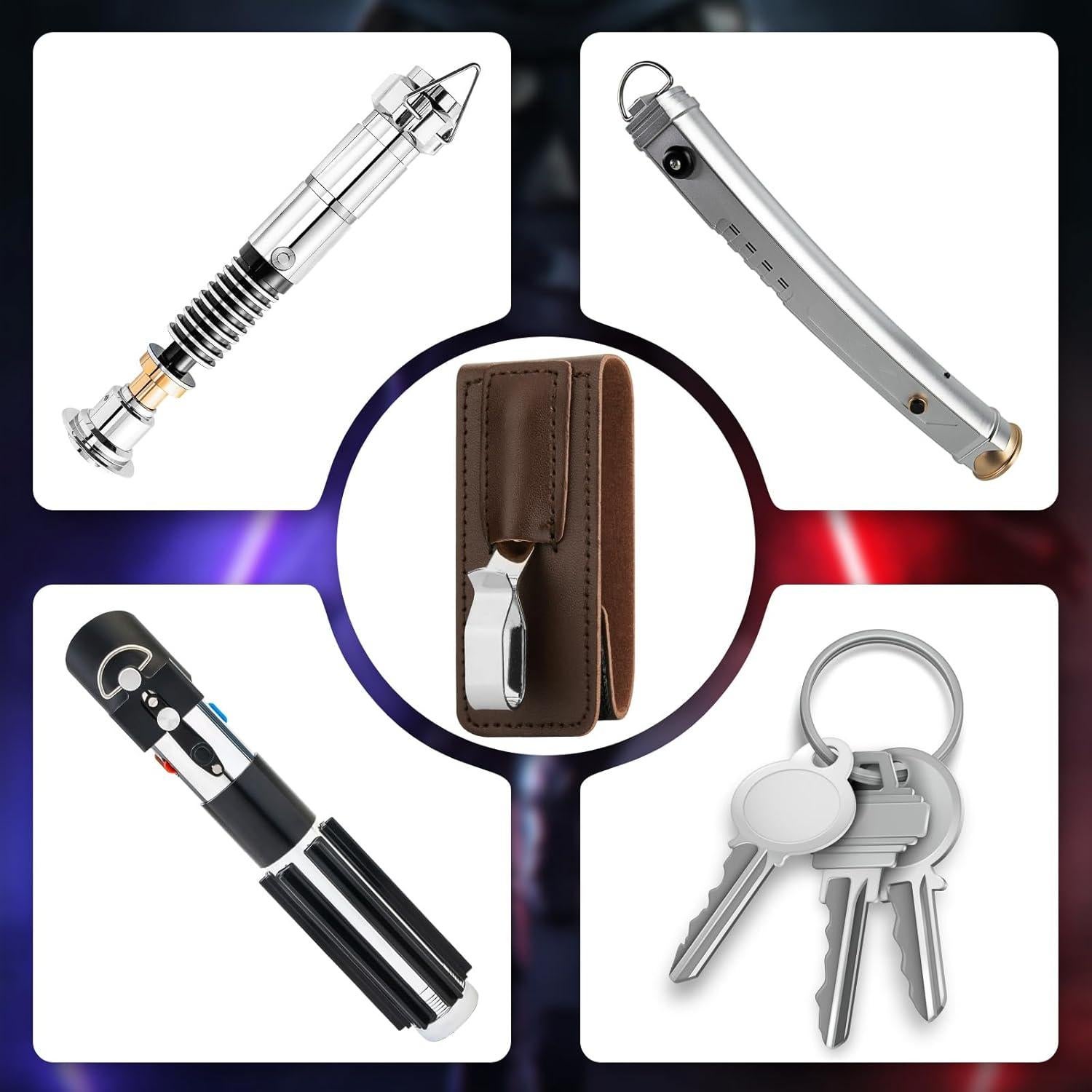 Clip de Cintura para Sable de Luz PU Marrón 8,89 cm