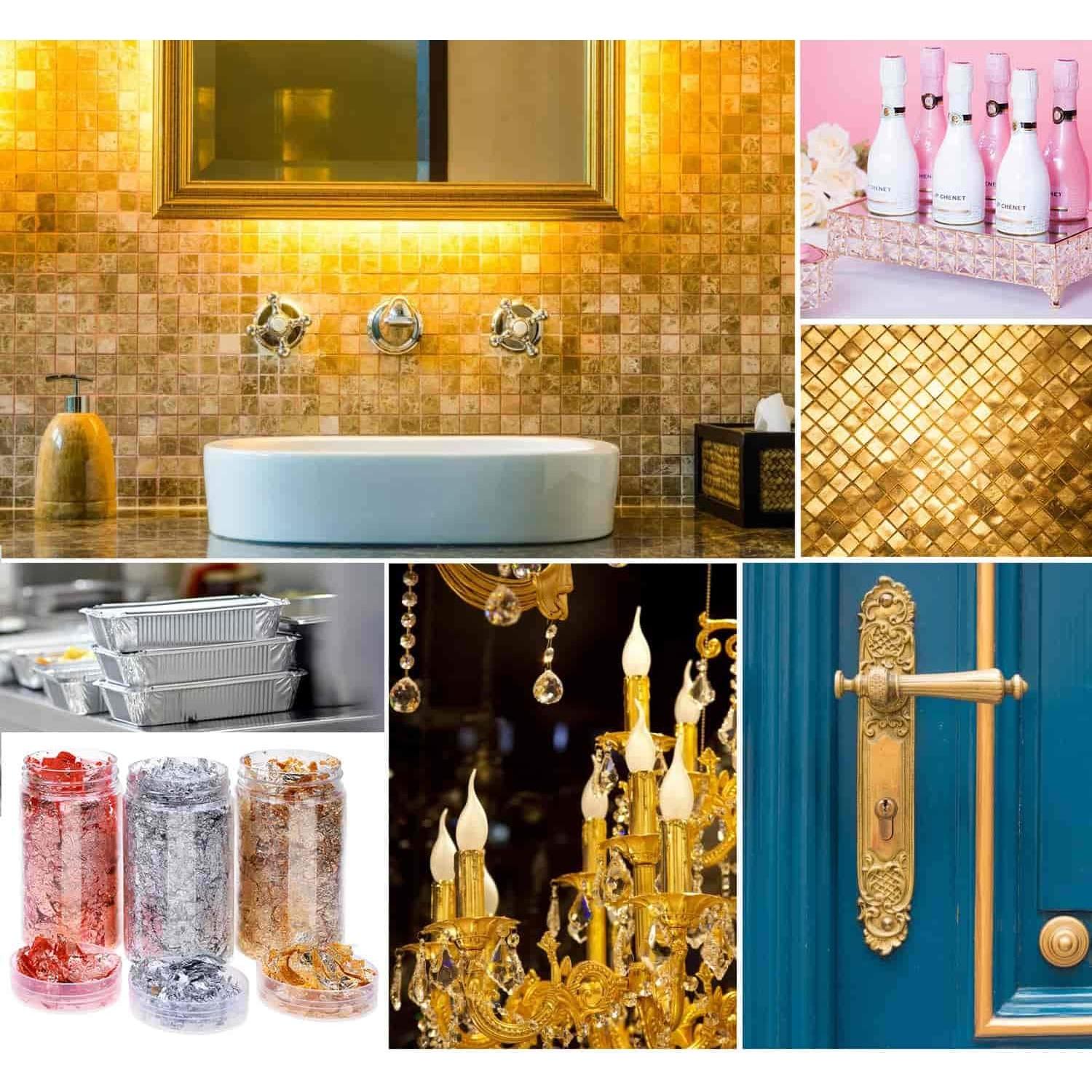 Copos de Hoja de Oro Paxcoo 9g para Manualidades y Uñas