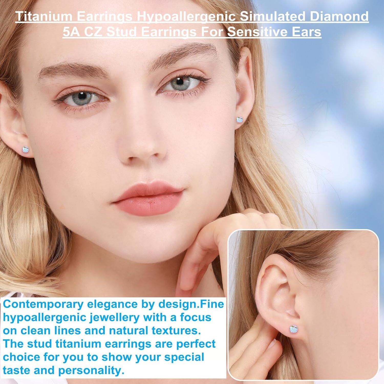 Pendientes de Titanio Hipoalergénicos 5mm para Mujeres y Hombres