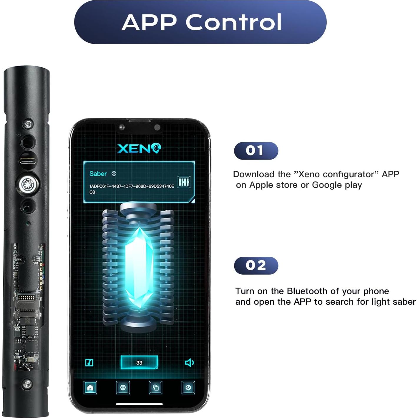 Kit de Sable de Luz RGB3.0 DAMIENSABER 16 Fuentes de Sonido