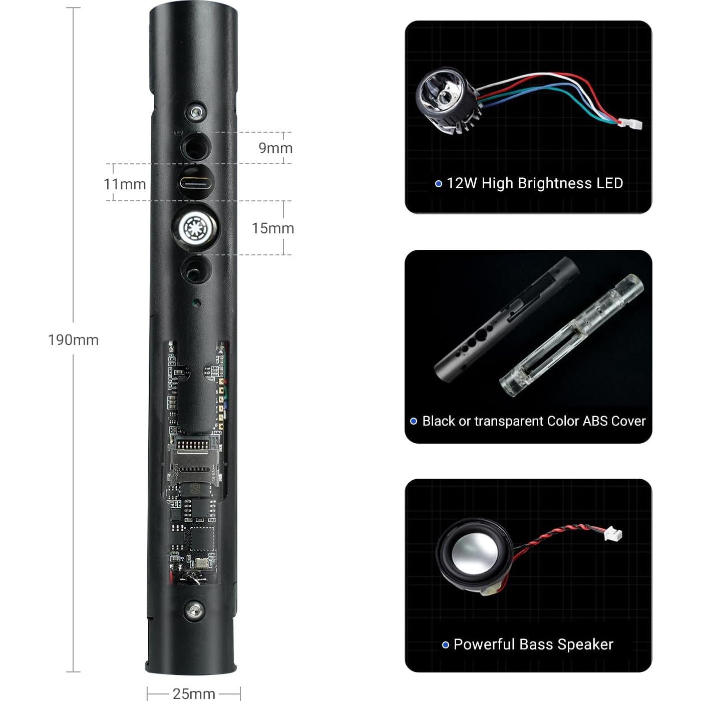 Kit de Sable de Luz RGB3.0 DAMIENSABER 16 Fuentes de Sonido