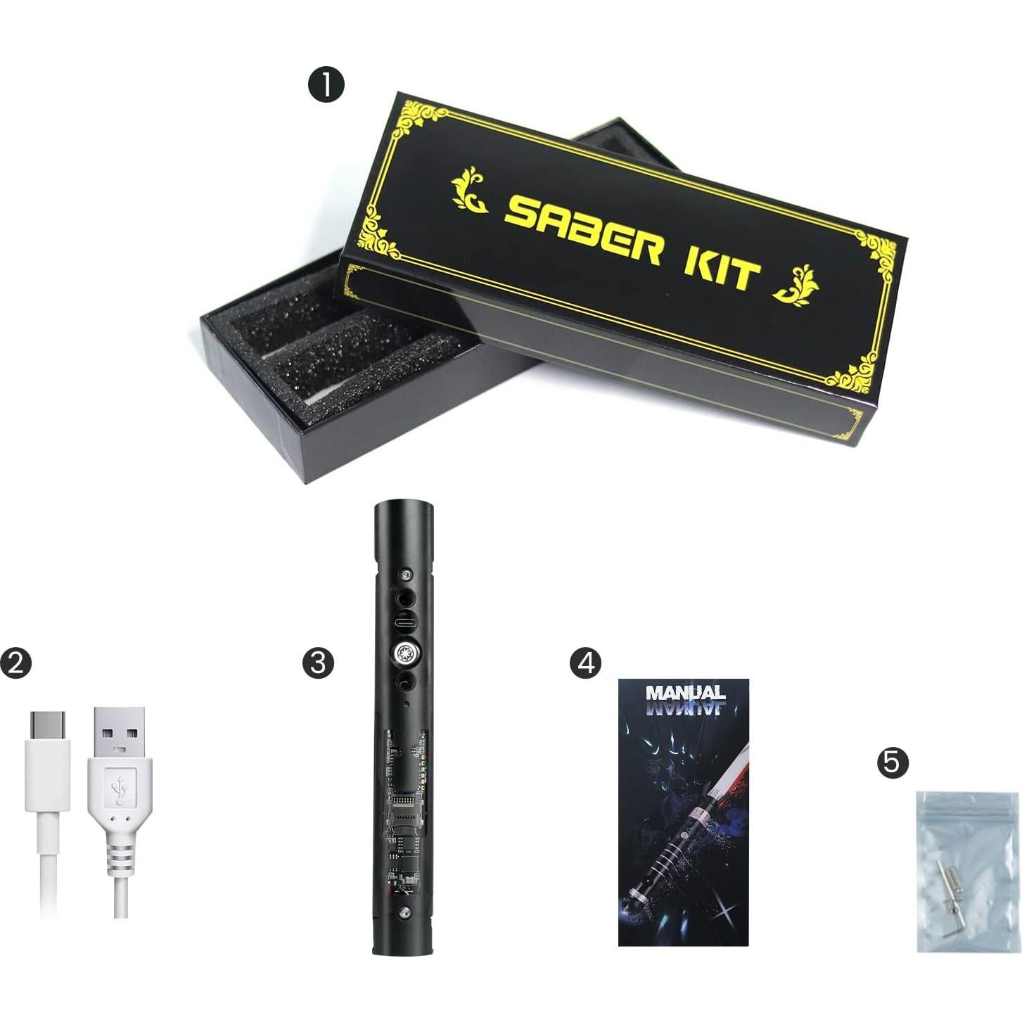 Kit de Sable de Luz RGB3.0 DAMIENSABER 16 Fuentes de Sonido