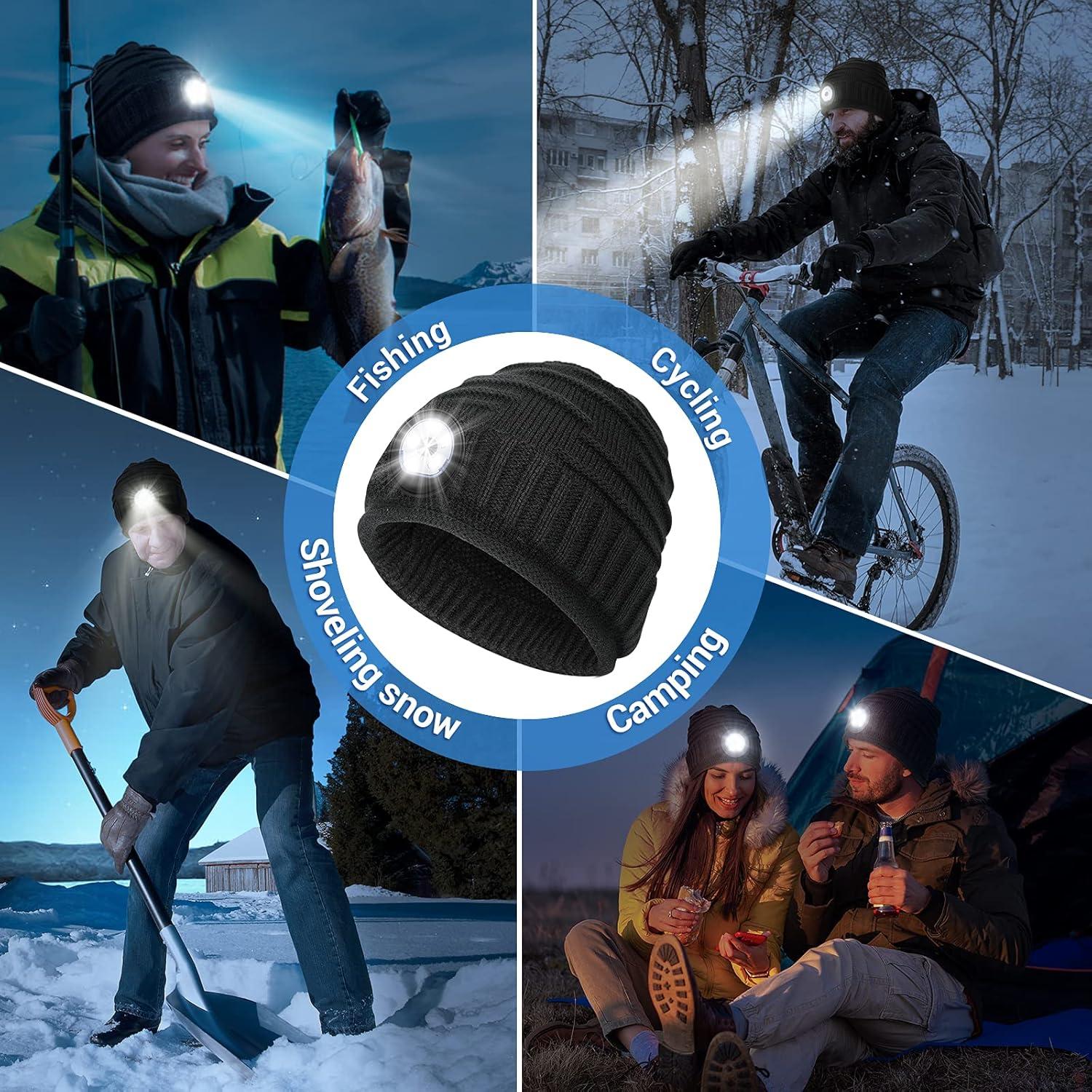 Gorro Beanie LED EastPin Negro Recargable para Hombres