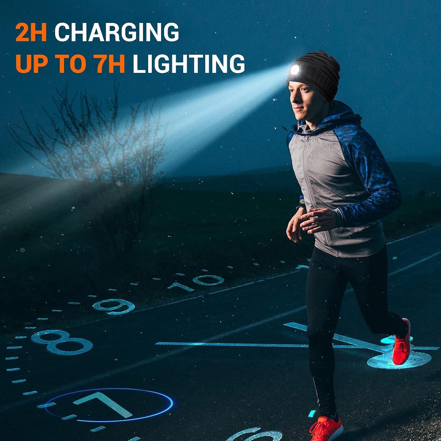 Gorro Beanie LED EastPin Negro Recargable para Hombres