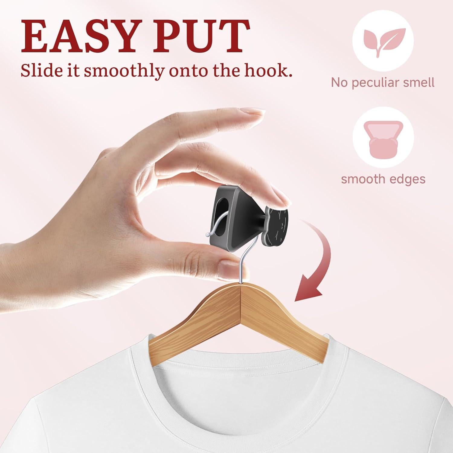 Ganchos Conectores de Perchas LIZMSIE 20PCS Negro 18kg