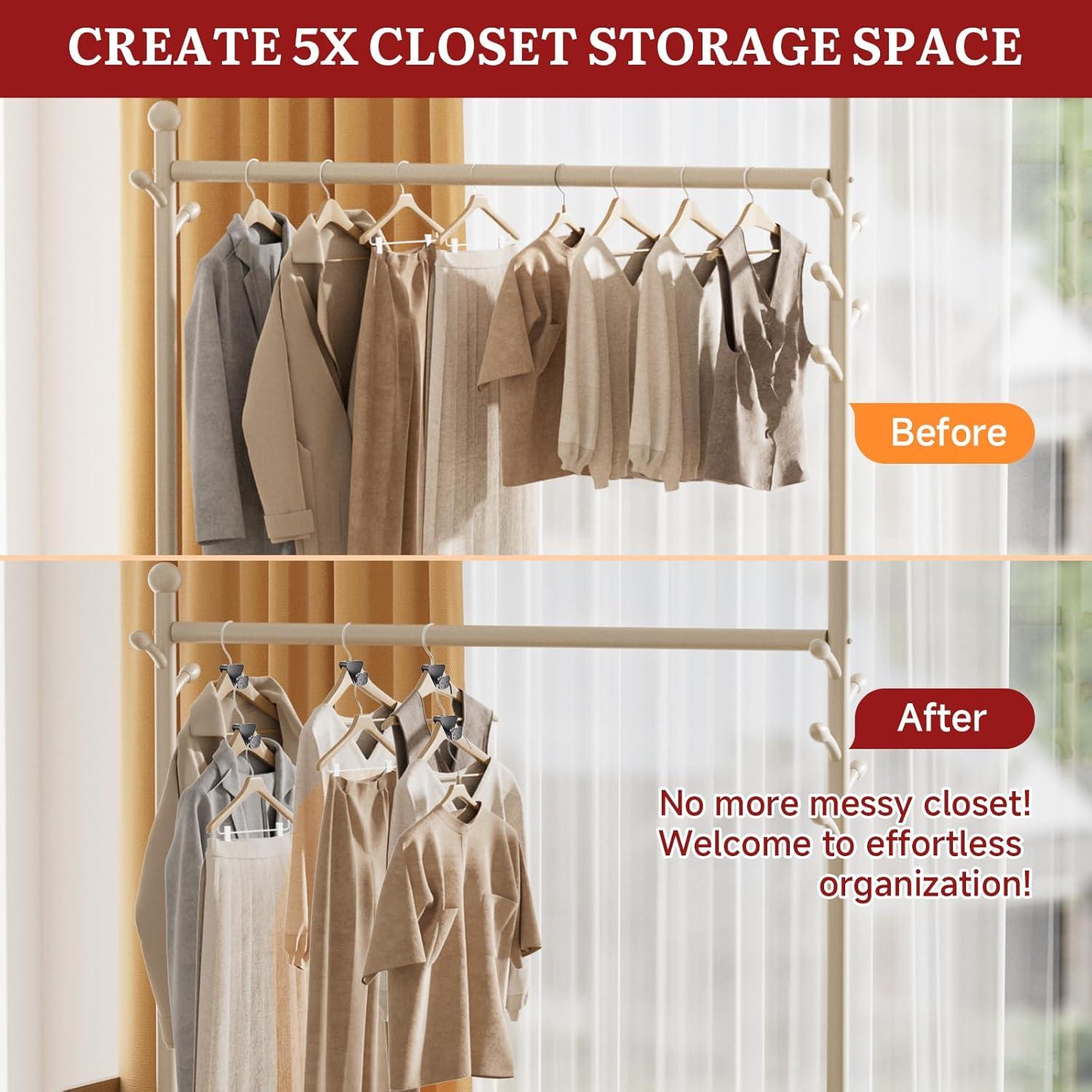 Ganchos Conectores de Perchas LIZMSIE 20PCS Negro 18kg