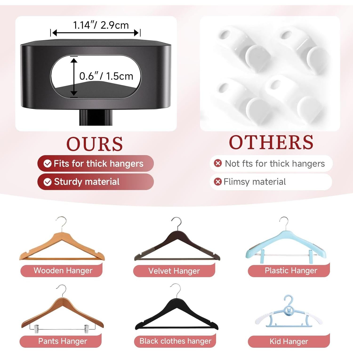 Ganchos Conectores de Perchas LIZMSIE 20PCS Negro 18kg