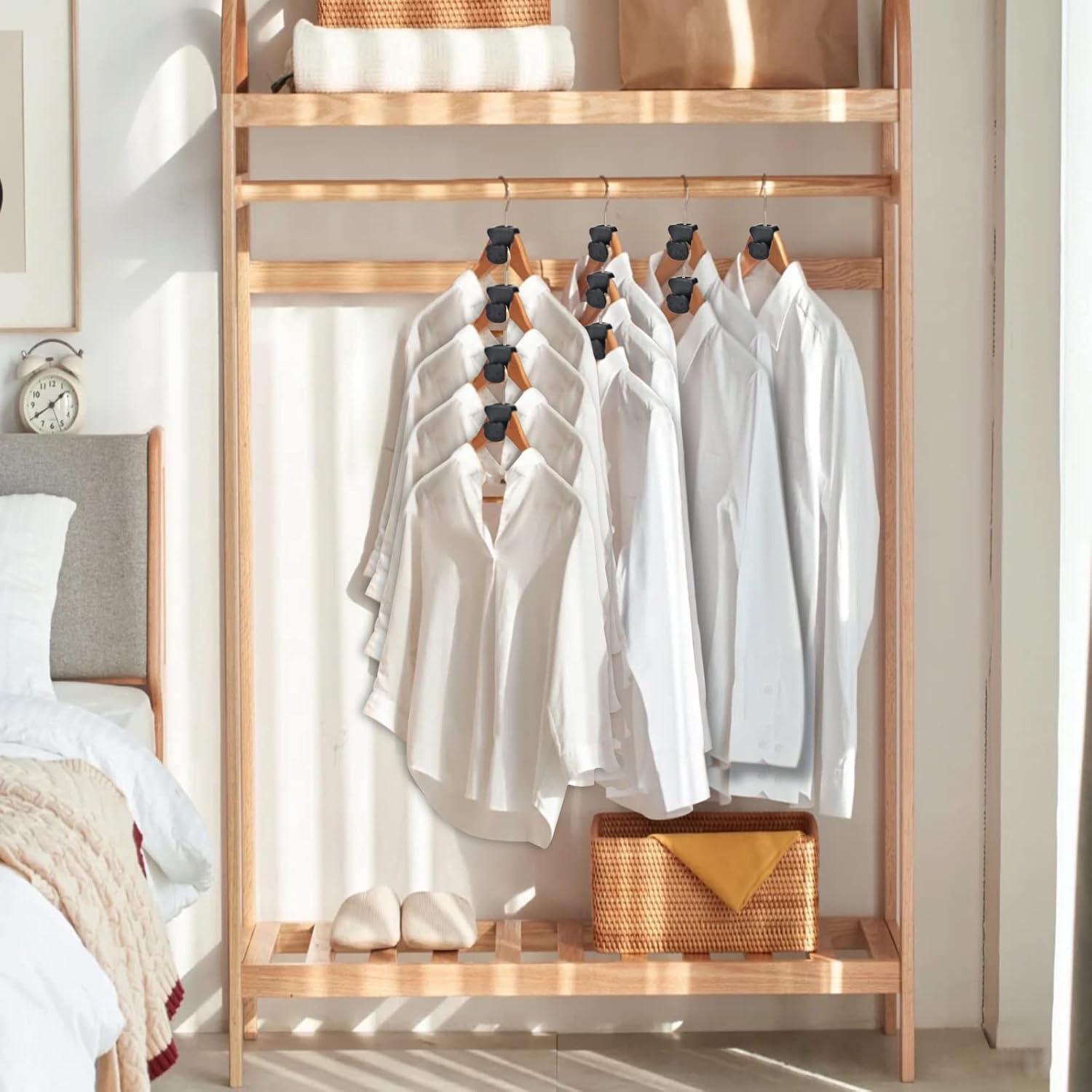 Ganchos Conectores de Perchas LIZMSIE 20PCS Negro 18kg