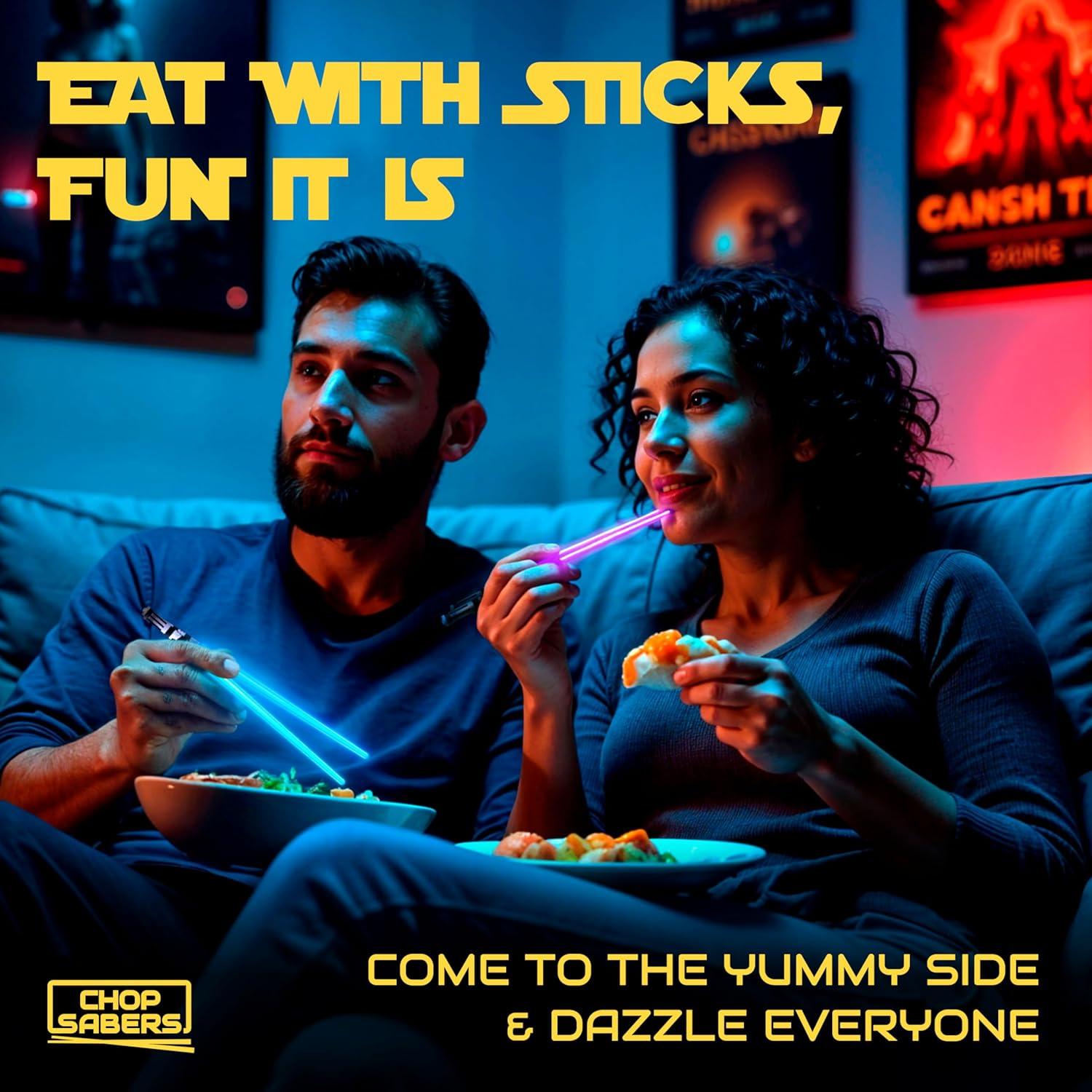 Palillos de Luz LED Sabers Chop - 24 cm - Libres de BPA