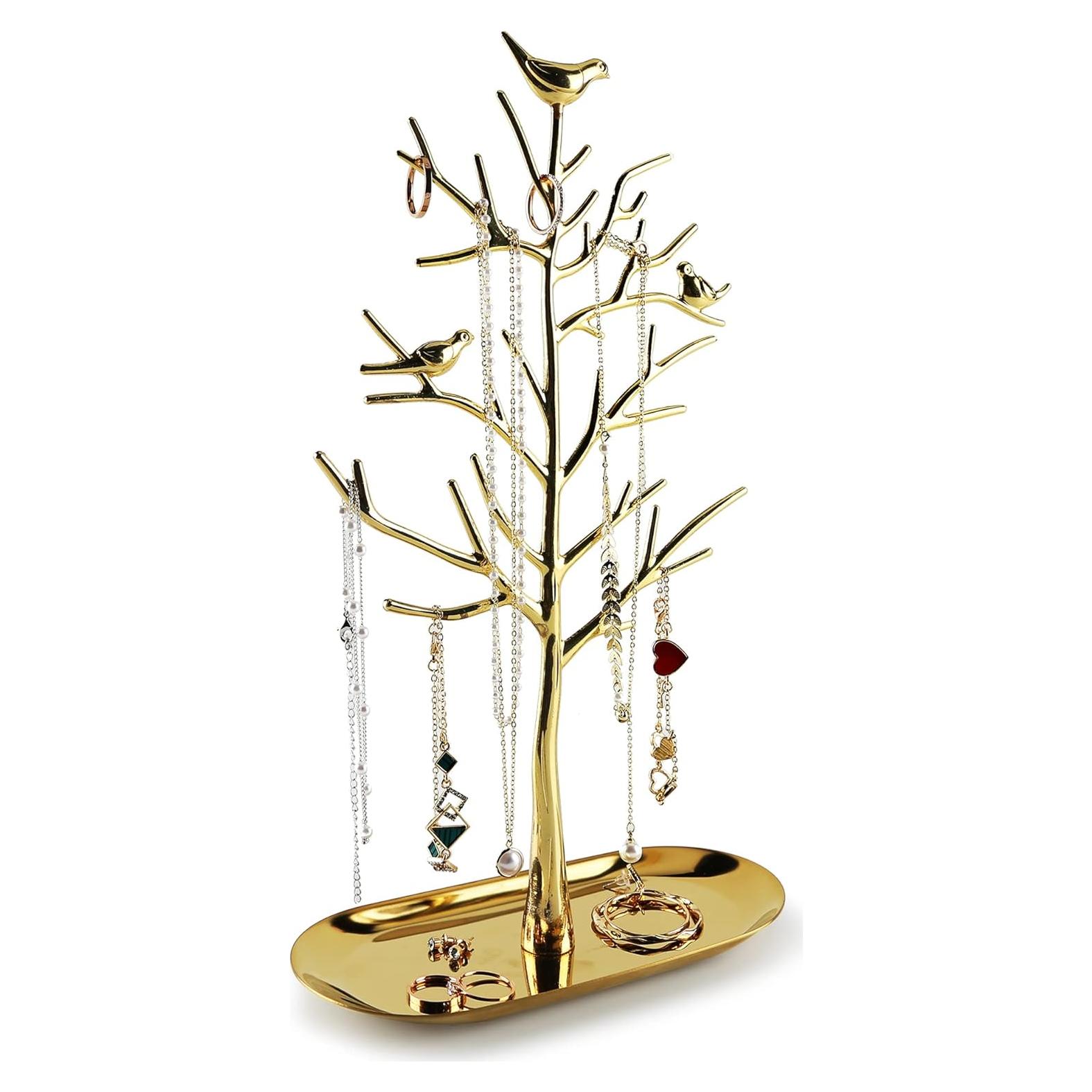 Soporte de Joyería MORE&LESS Árbol de Metal con Bandeja