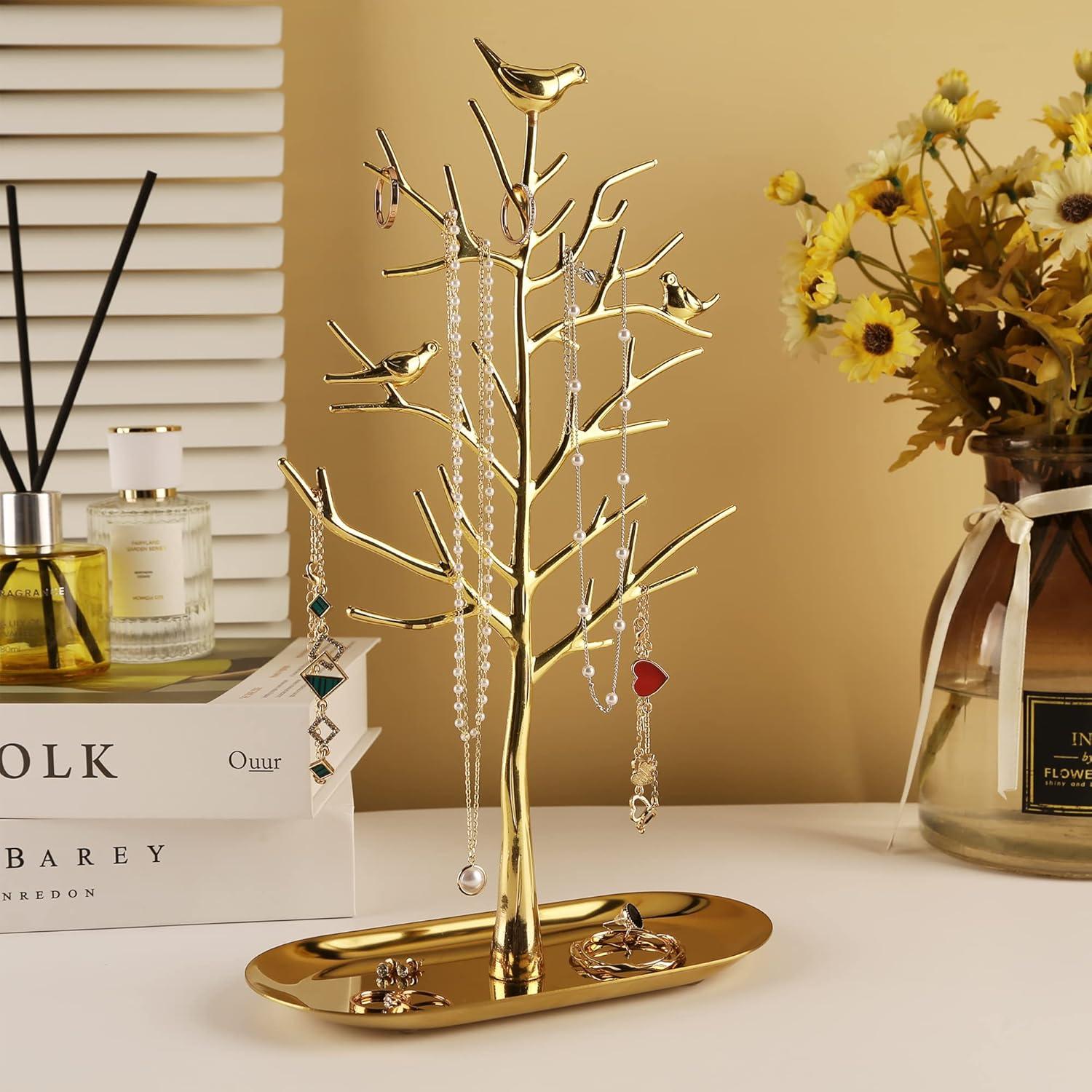 Soporte de Joyería MORE&LESS Árbol de Metal con Bandeja