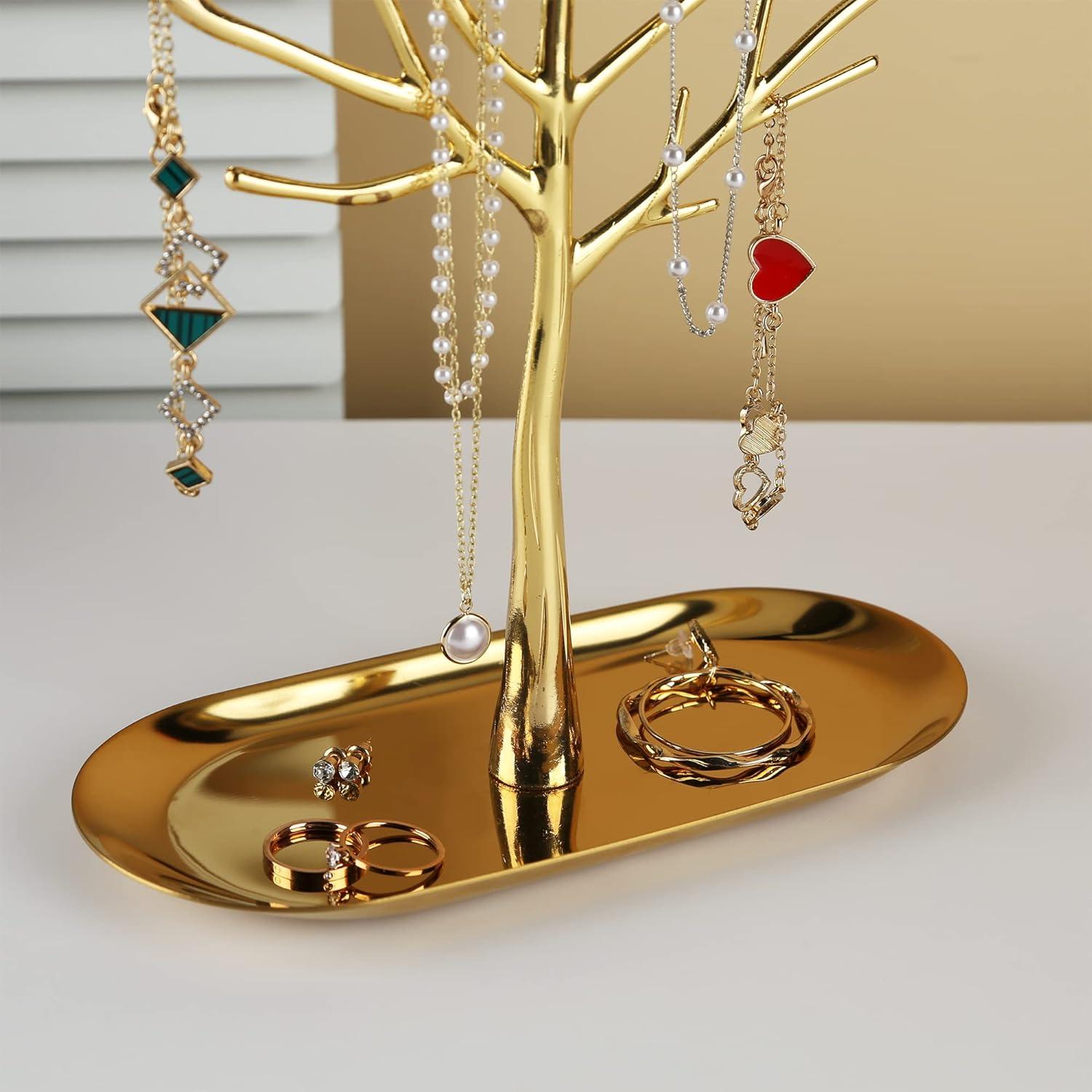 Soporte de Joyería MORE&LESS Árbol de Metal con Bandeja