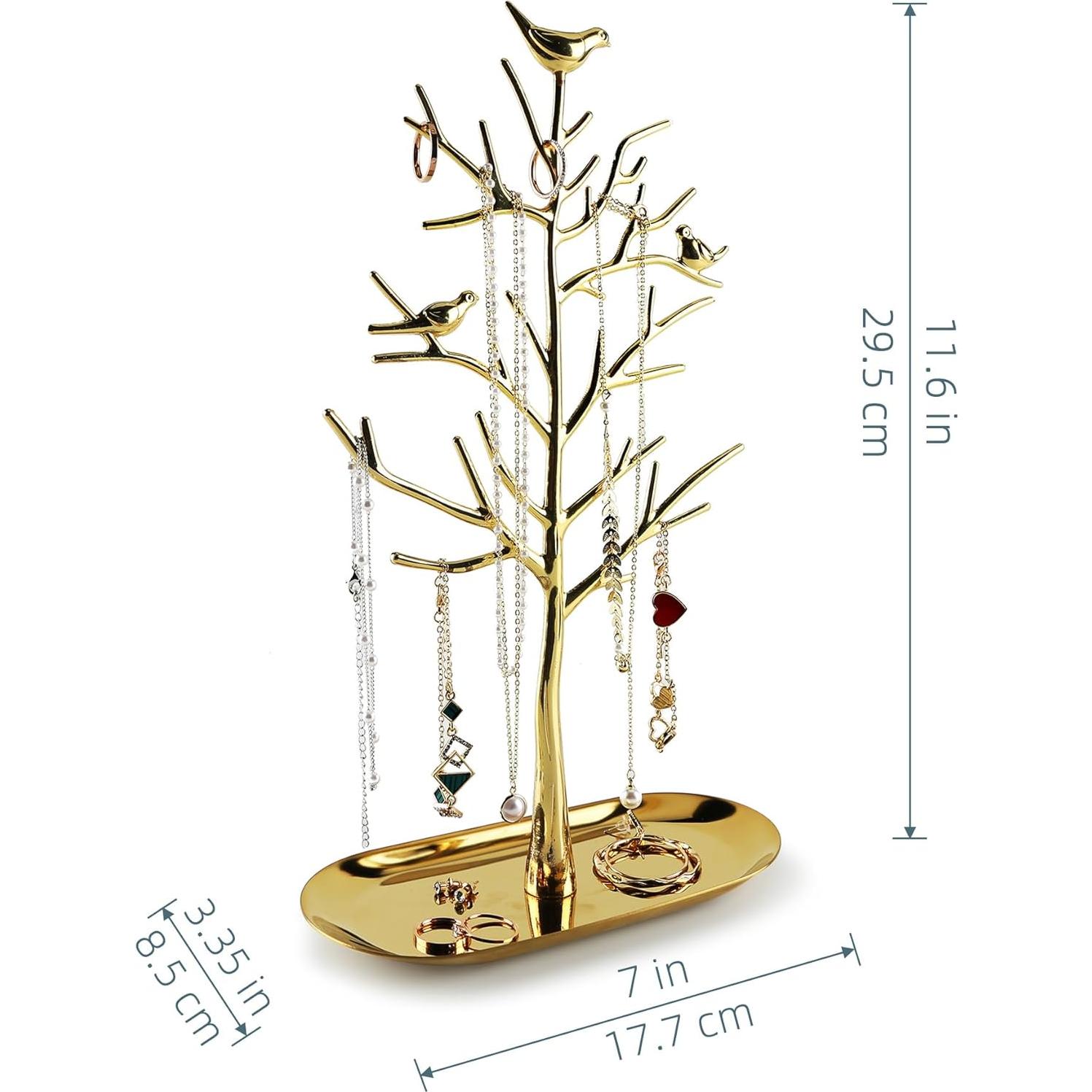 Soporte de Joyería MORE&LESS Árbol de Metal con Bandeja
