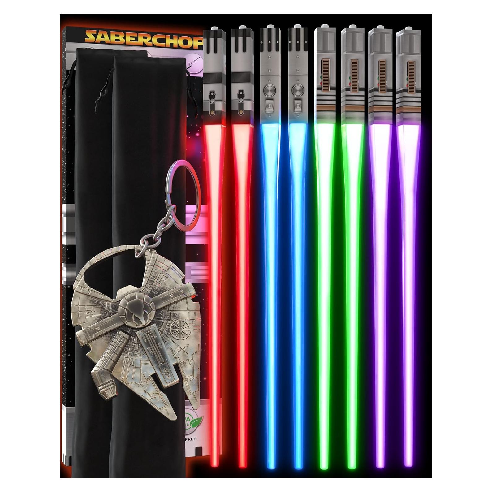 Palillos LED Sable de Luz Star Wars Saberchops 4 Pares