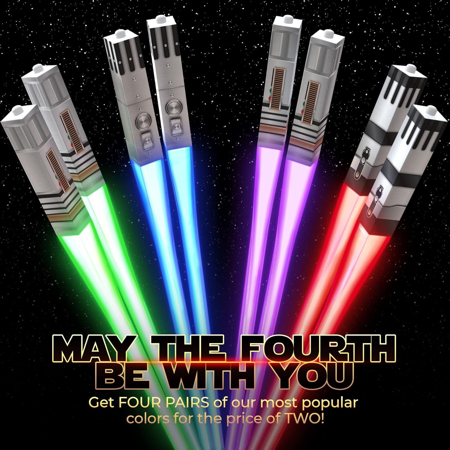 Palillos LED Sable de Luz Star Wars Saberchops 4 Pares