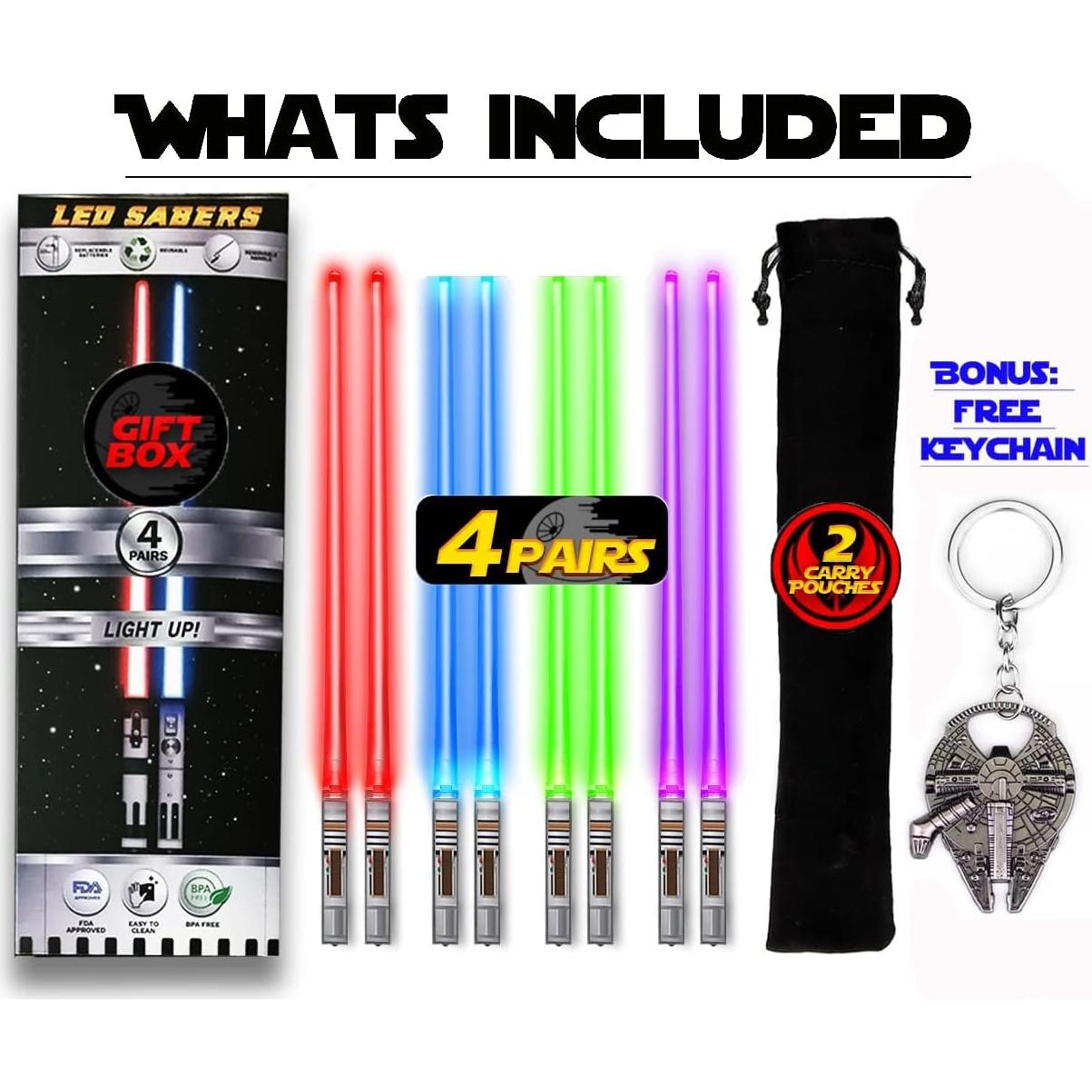 Palillos LED Sable de Luz Star Wars Saberchops 4 Pares