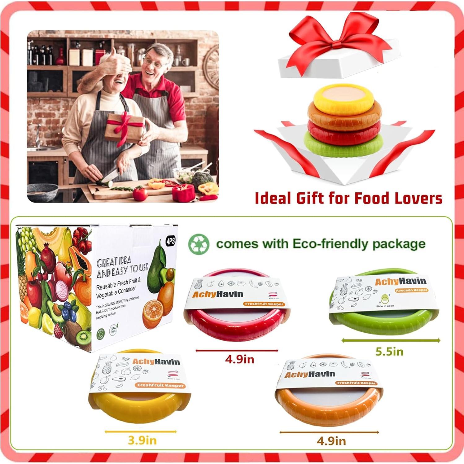 Set de 4 Cajas de Almacenamiento Silicona ACHYHAVIN 10.16x12.7cm