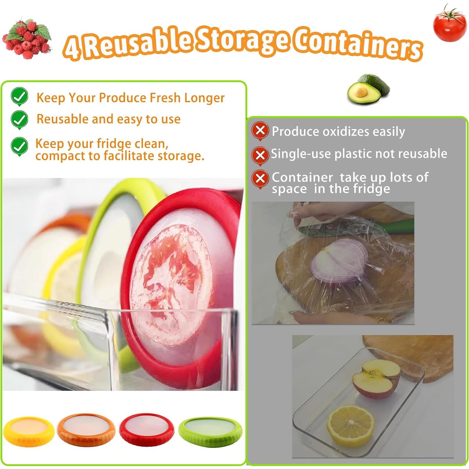 Set de 4 Cajas de Almacenamiento Silicona ACHYHAVIN 10.16x12.7cm