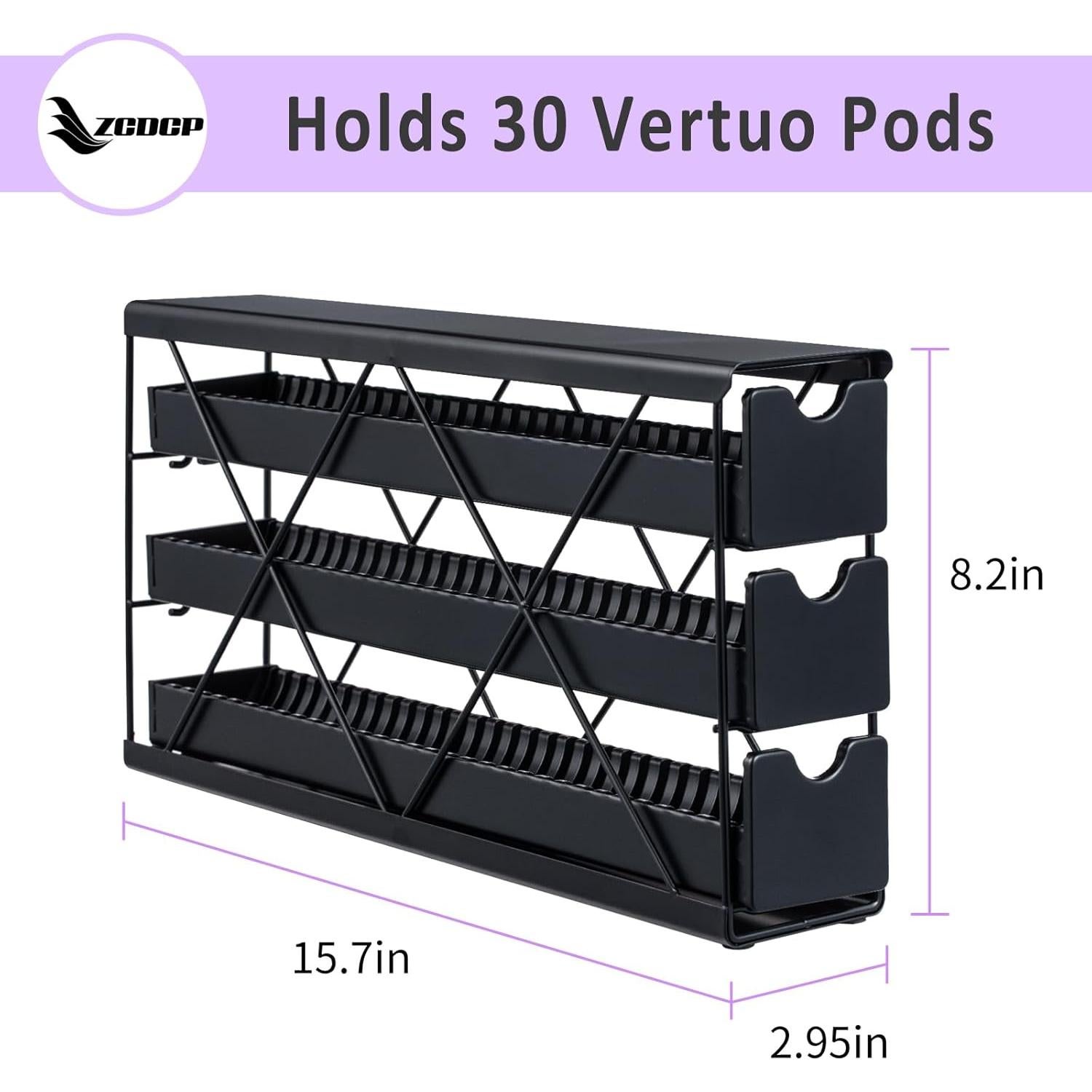 Soporte para cápsulas de café ZCDCP de metal negro 3 niveles