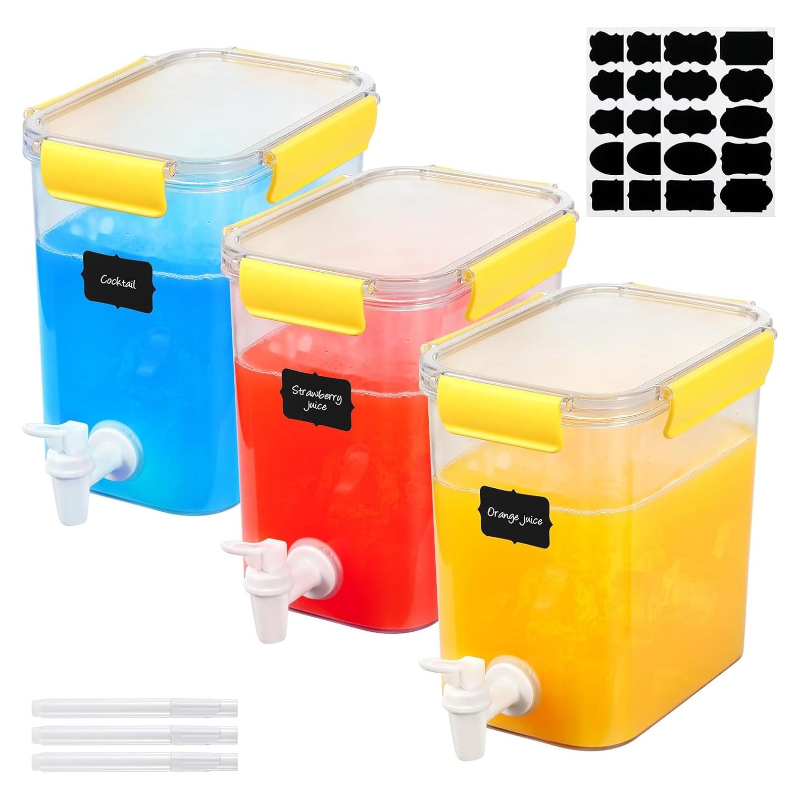 Dispensadores de Bebidas Mumufy 3 Set 3.48L Amarillo