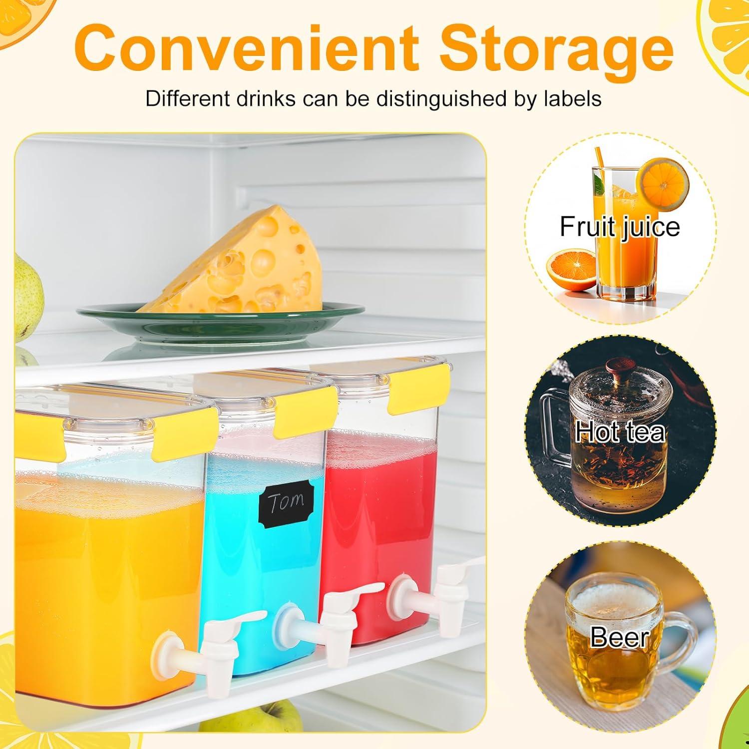 Dispensadores de Bebidas Mumufy 3 Set 3.48L Amarillo