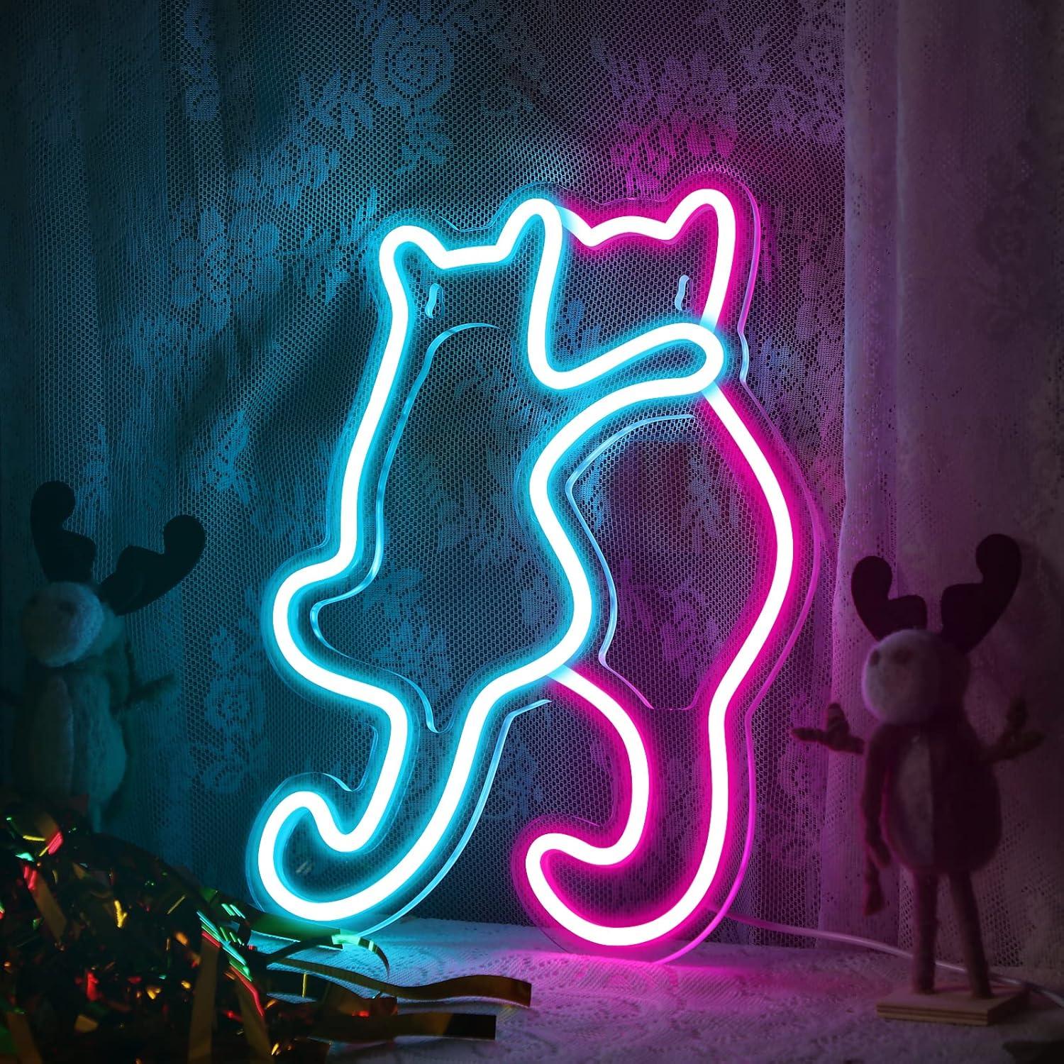 Señal de Neón LED Gato Bonito Kathfly 35x28 cm USB