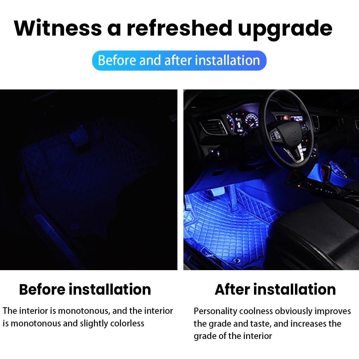 Luces LED Ambientales para Automóvil BESULEN USB Azul 4 Piezas