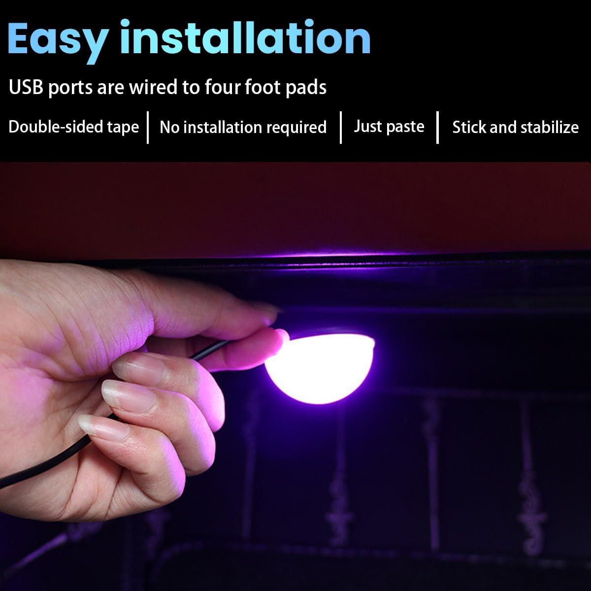 Luces LED Ambientales para Automóvil BESULEN USB Azul 4 Piezas