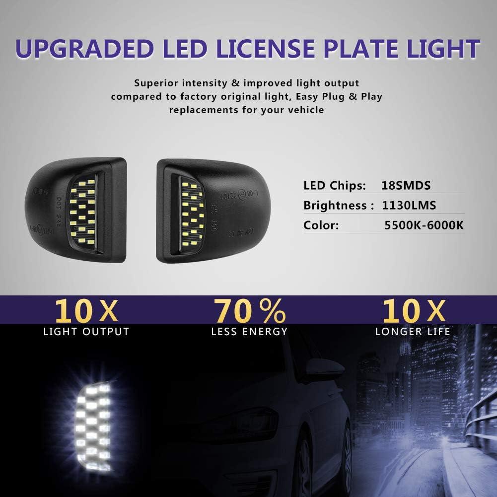 2 Bombillas LED Luz de Placa de Licencia Puddle Light Blanco