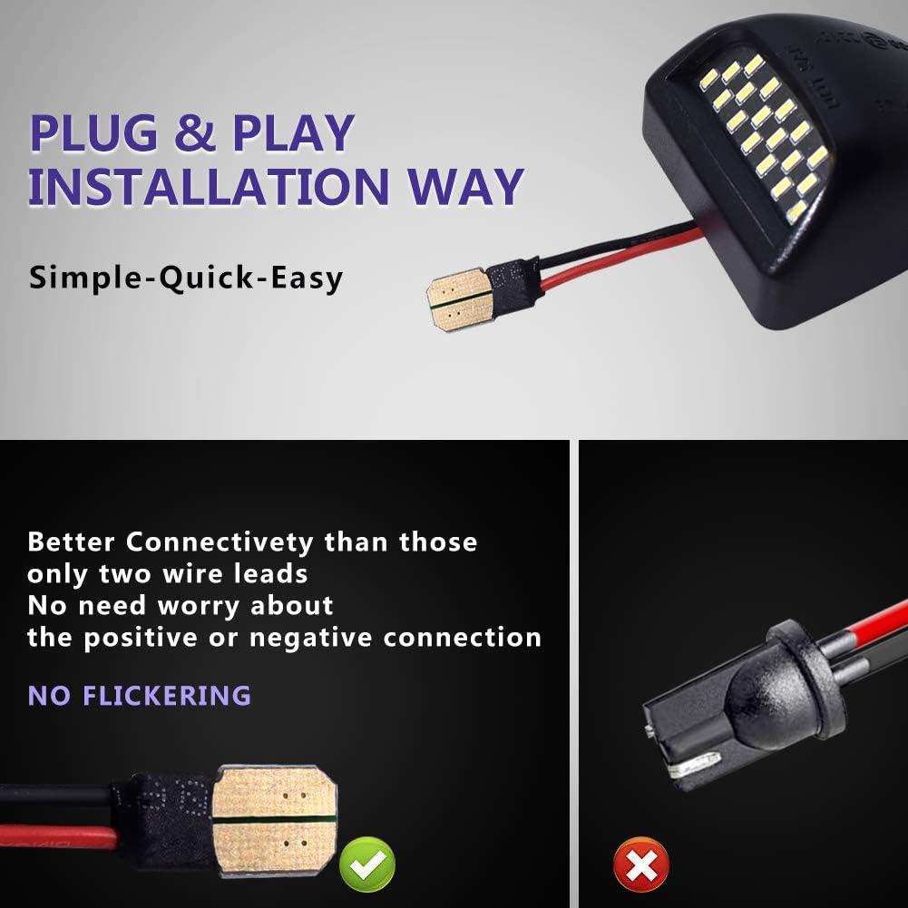 2 Bombillas LED Luz de Placa de Licencia Puddle Light Blanco