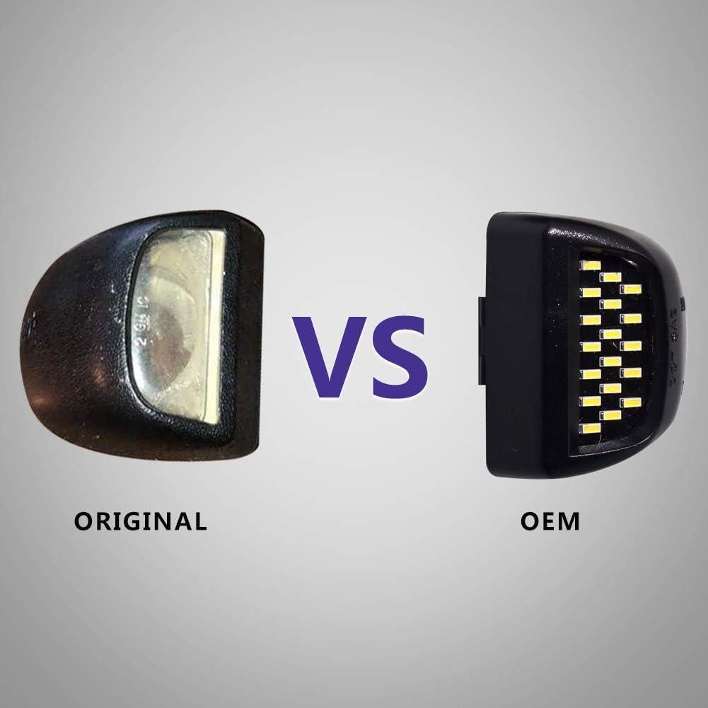 2 Bombillas LED Luz de Placa de Licencia Puddle Light Blanco