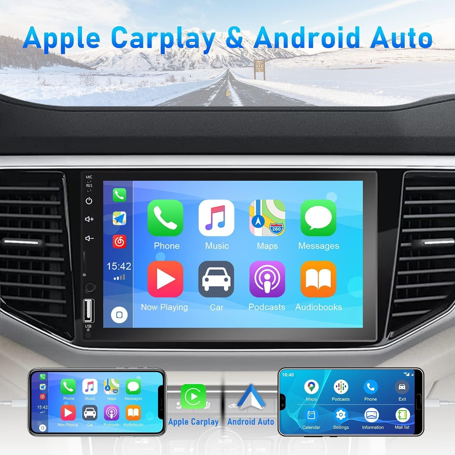 Estéreo de coche CAMECHO Q3161A3-39-C06 Doble Din 7" CarPlay