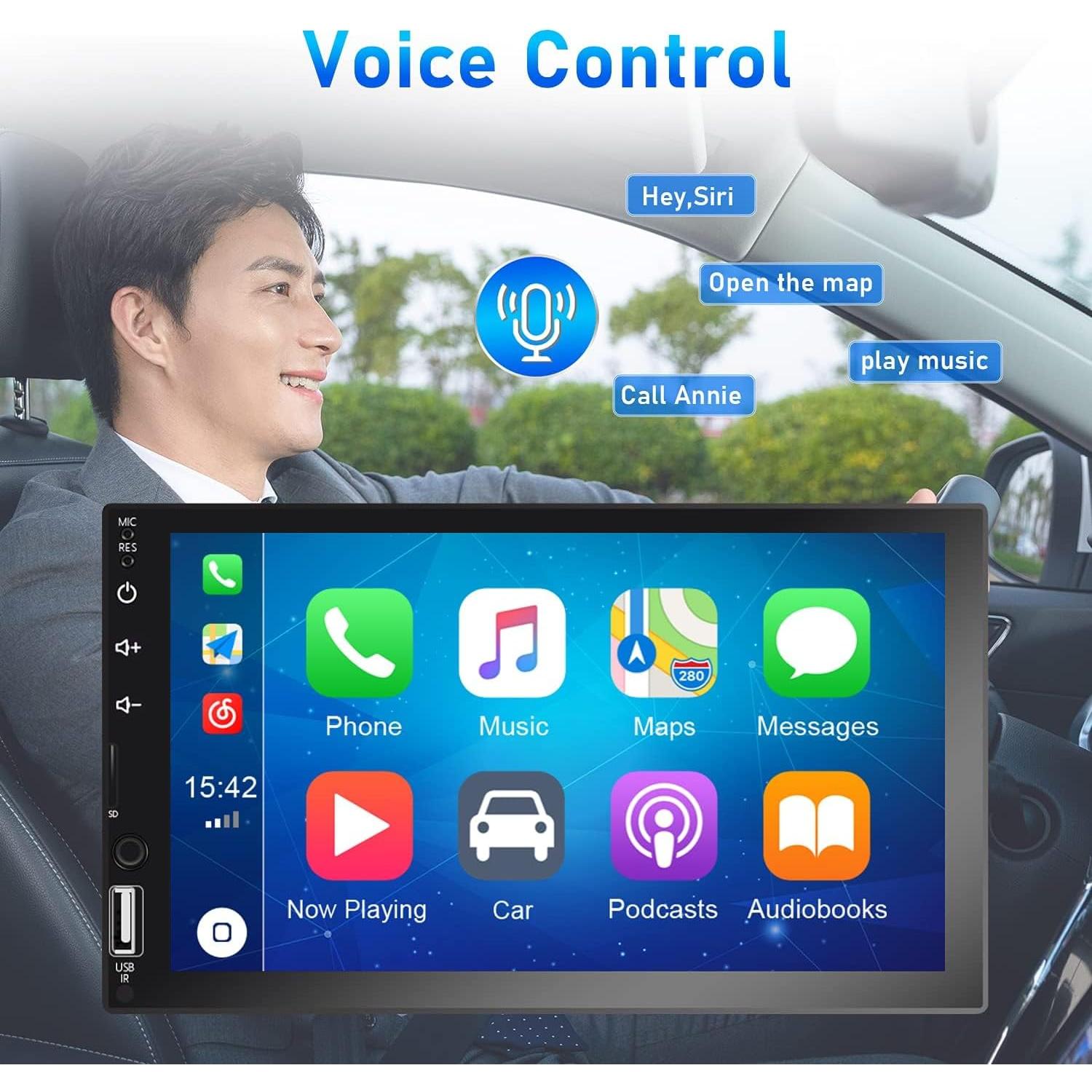 Estéreo de coche CAMECHO Q3161A3-39-C06 Doble Din 7" CarPlay