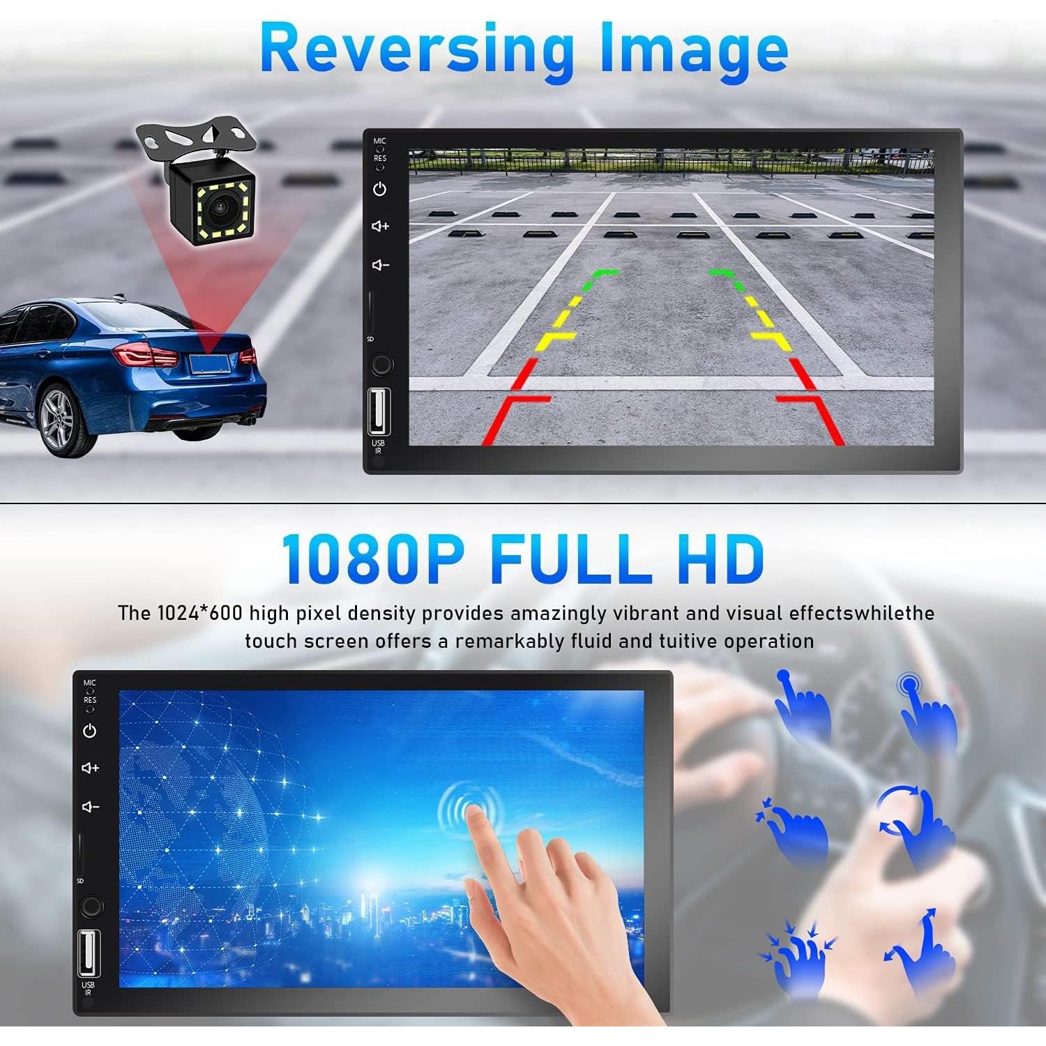 Estéreo de coche CAMECHO Q3161A3-39-C06 Doble Din 7" CarPlay