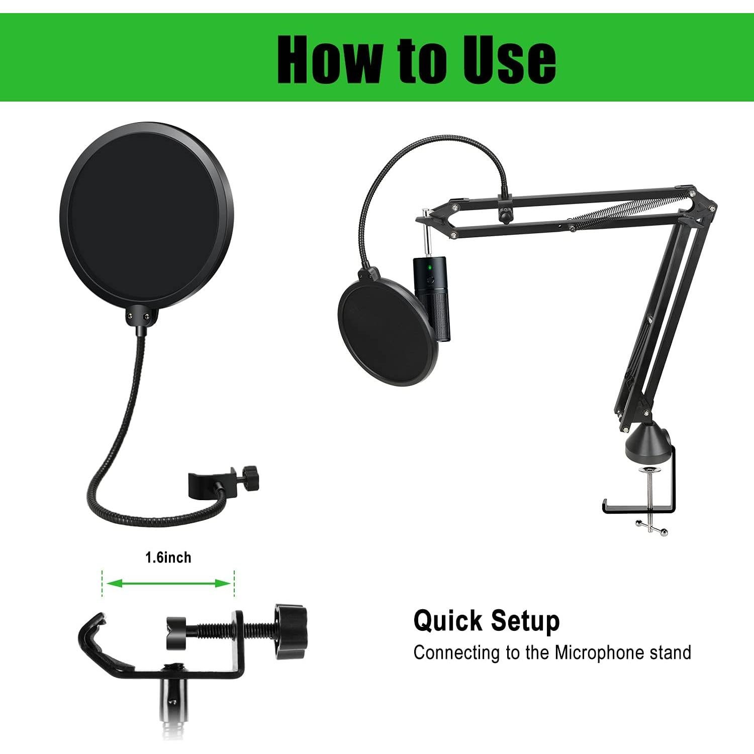 Soporte de Micrófono Razer Seiren X con Filtro Antipop y Cubierta