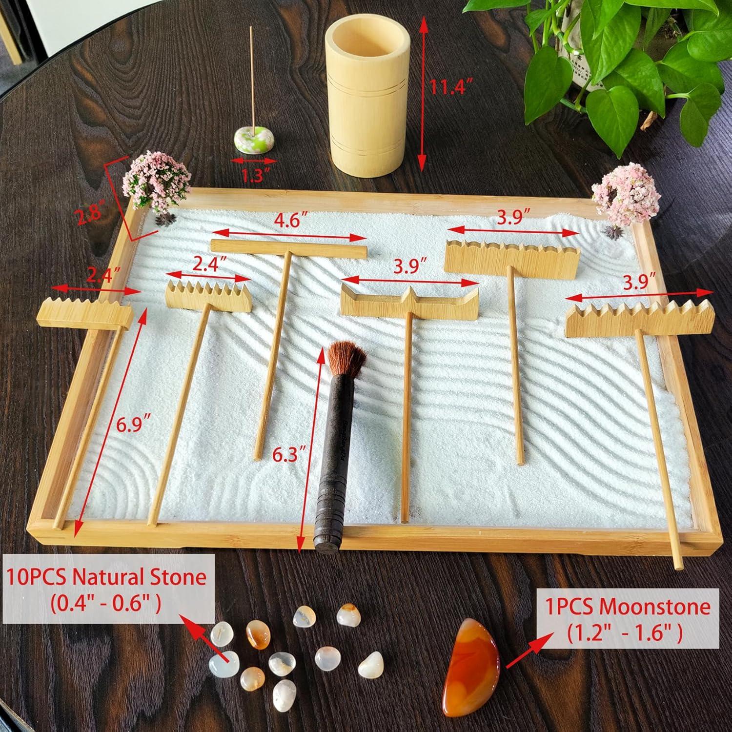 Set de Jardín Zen de 22 Piezas JJJ Arts - Rastrillos de Bambú