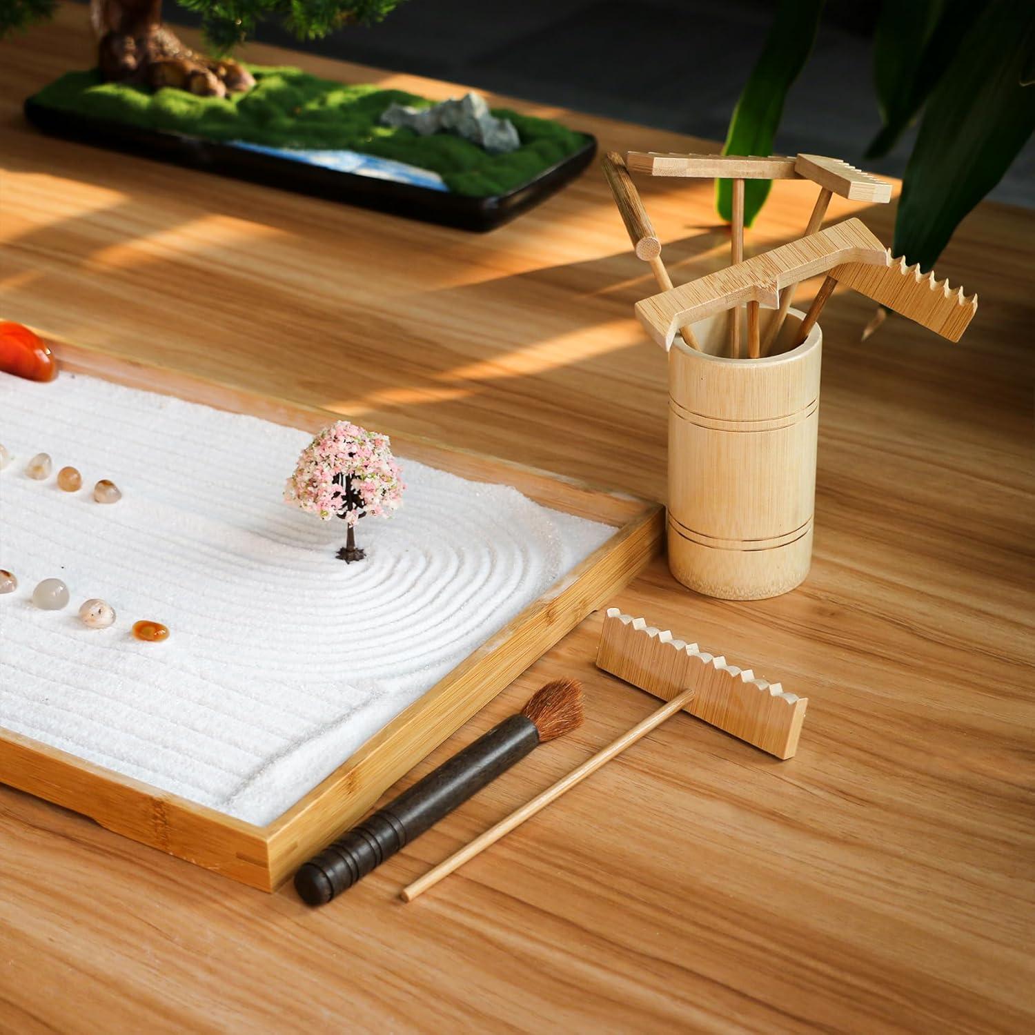 Set de Jardín Zen de 22 Piezas JJJ Arts - Rastrillos de Bambú