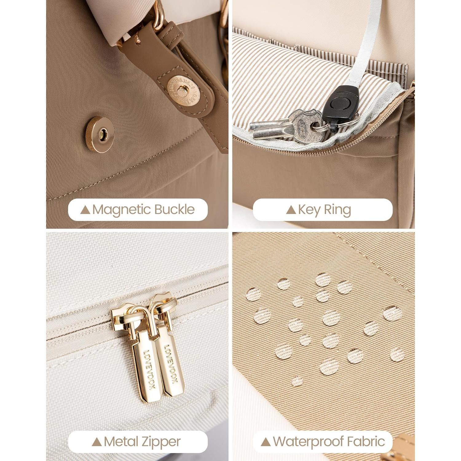 Mochila LOVEVOOK para Laptop 15.6" Beige y Café 23.2L