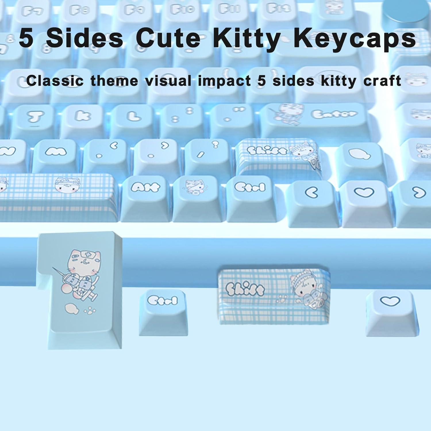 Conjunto de Teclas Personalizadas LUSKINNO Gato Acuático 138 PBT