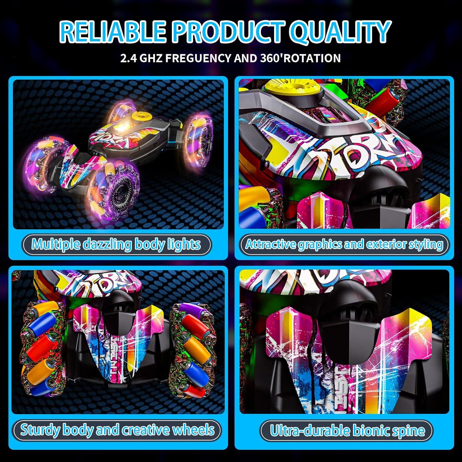 Coche Acrobático RC UJROQI 4WD 360° para Niños 3-12 Años