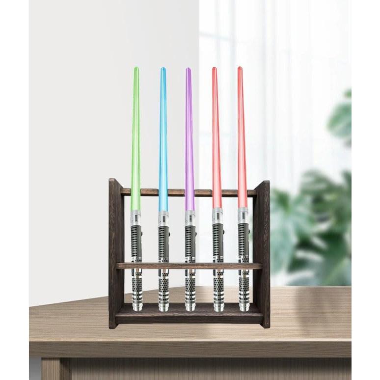 Soporte de Madera para 5 Sables de Luz QIXIN 40x39x12cm