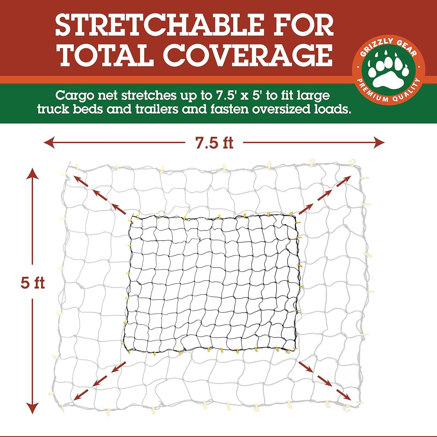 Red de Carga Bungee Grande Grizzly Gear 2.29m x 1.52m 16 Ganchos