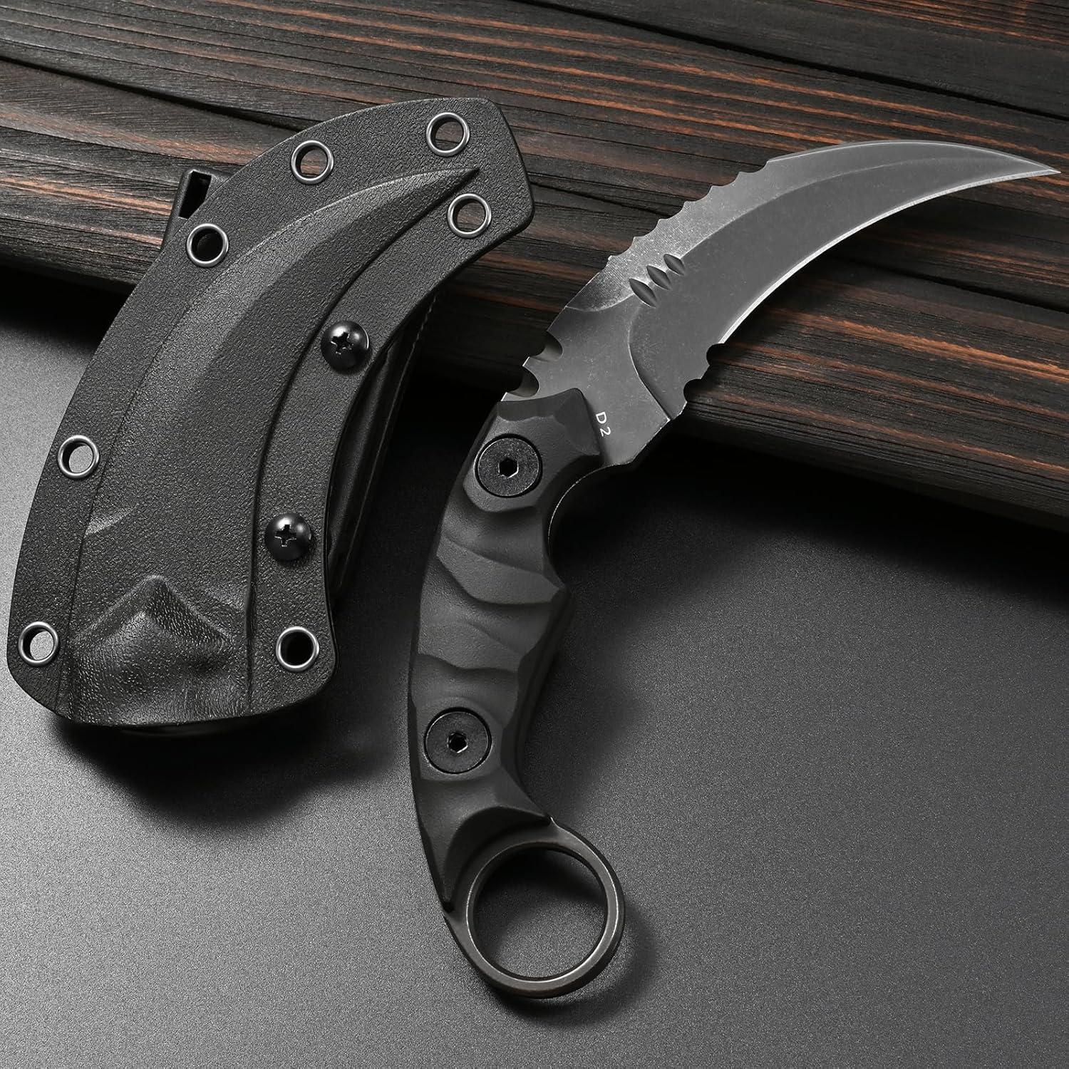 Cuchillo Fijo GTK691 de Acero D2 con Mango de Nylon y Funda Kydex
