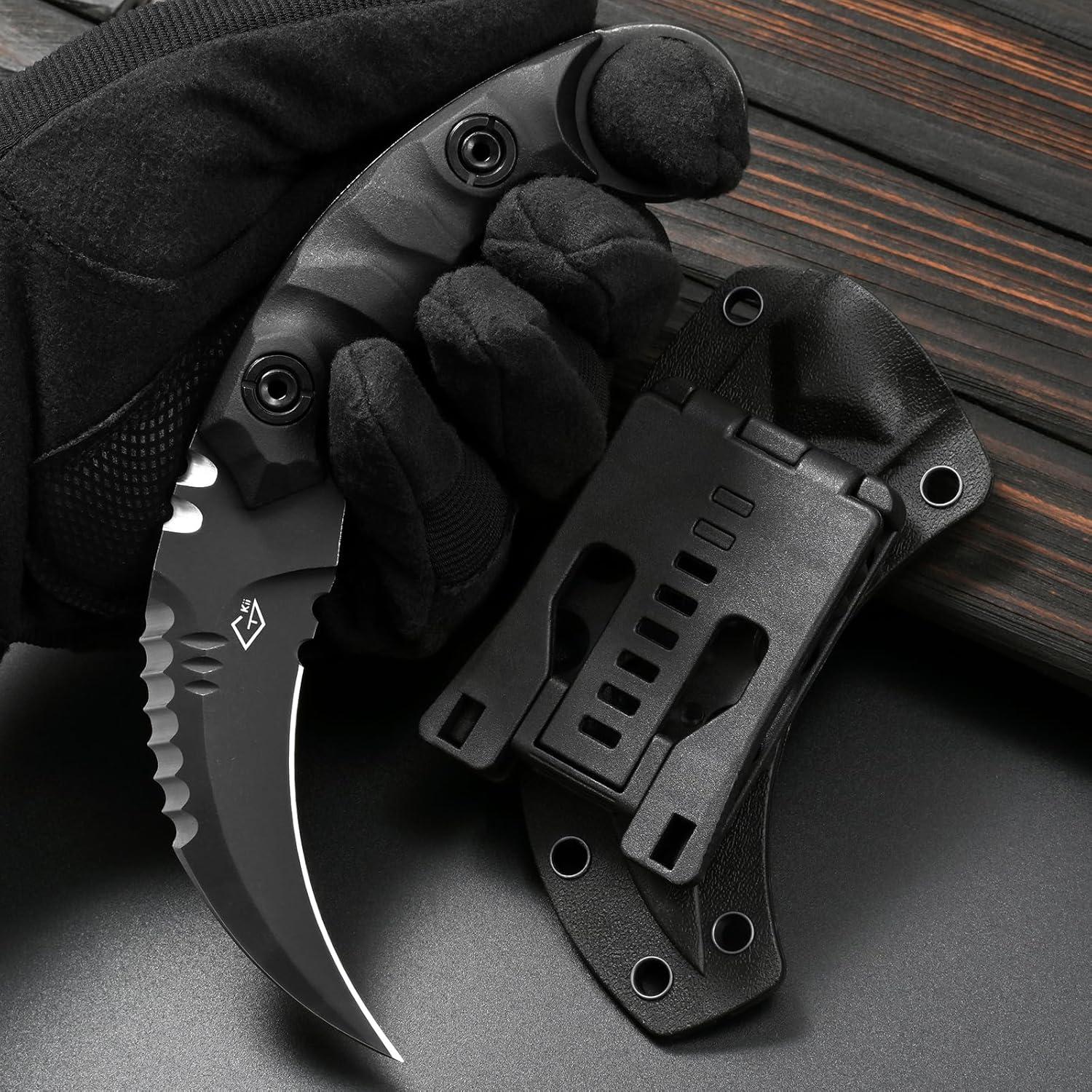 Cuchillo Fijo GTK691 de Acero D2 con Mango de Nylon y Funda Kydex