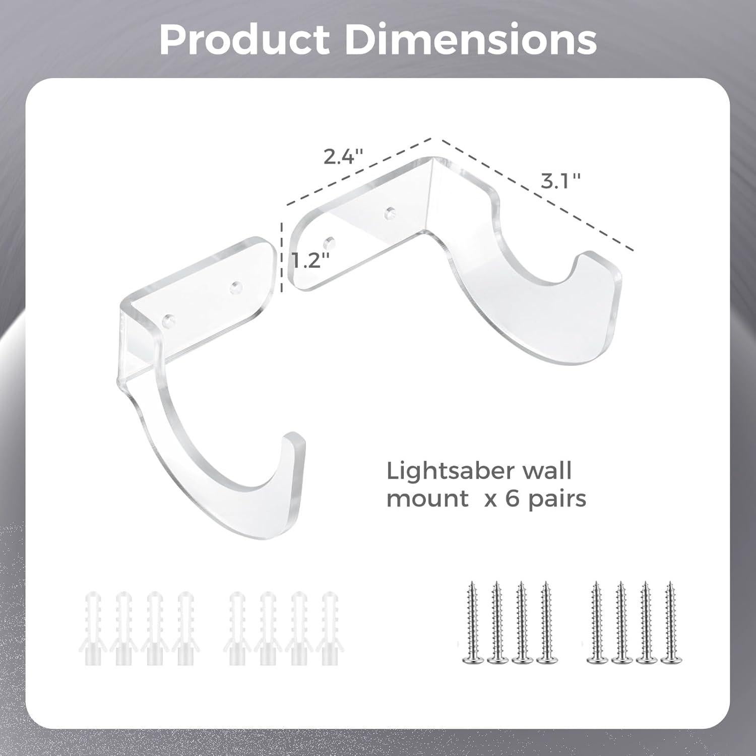Soporte de Pared Acrílico OMISTAR para Sable de Luz - 6 Pcs