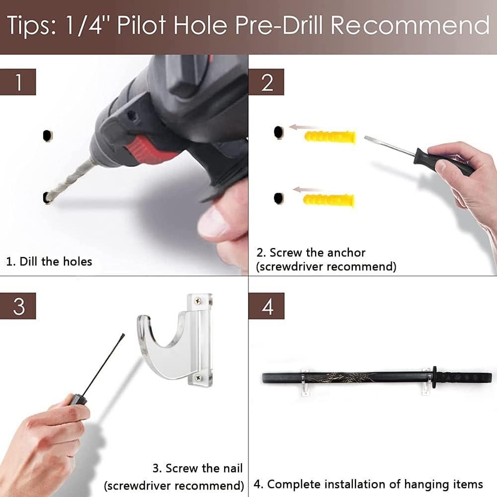 Soporte de Pared para Espadas WANLIAN Acrílico Transparente