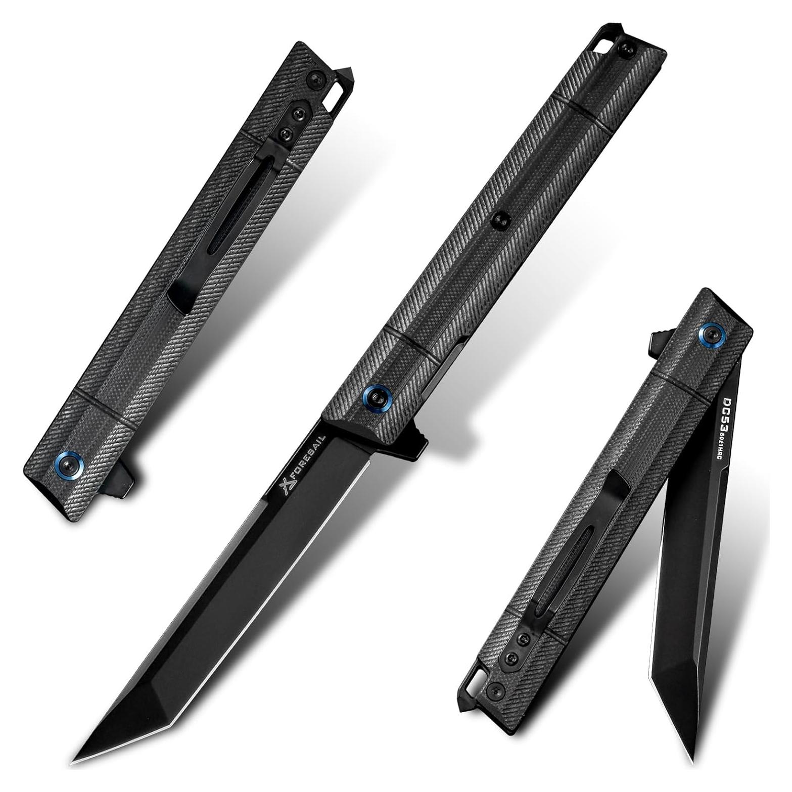 Cuchillo Plegable FORESAIL DC53 con Mango G10 y Rompevidrios